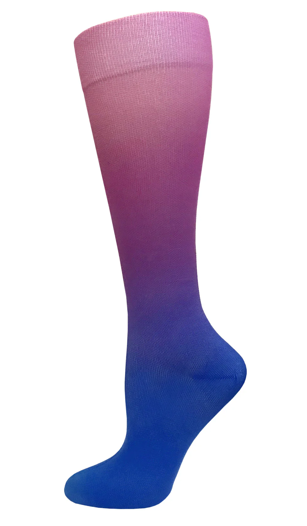12" Soft Comfort Compression Socks Purple & Blue Ombre