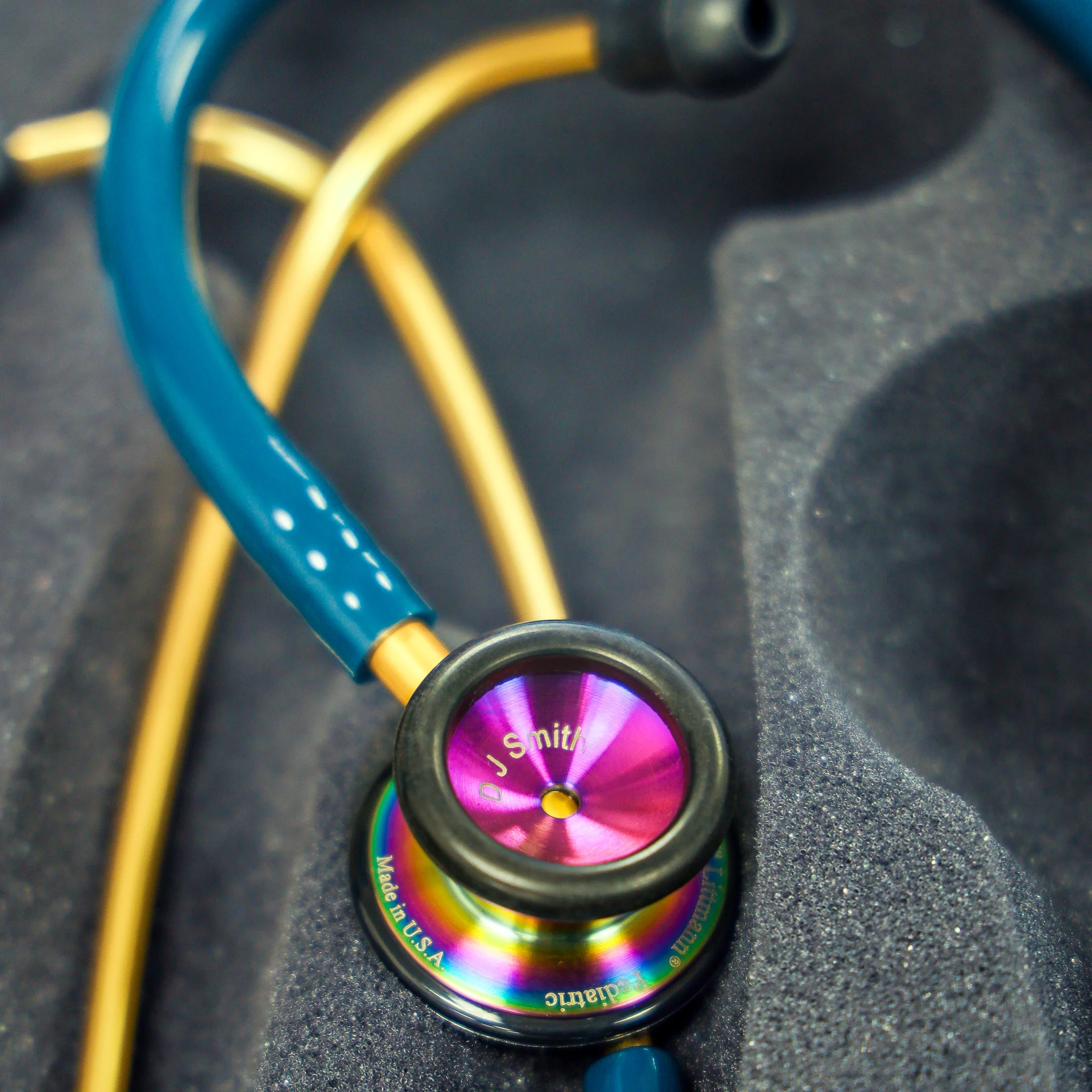 Littmann Classic II Pediatric Stethoscope: Rainbow Finish Caribbean Blue 2153 - Image 9