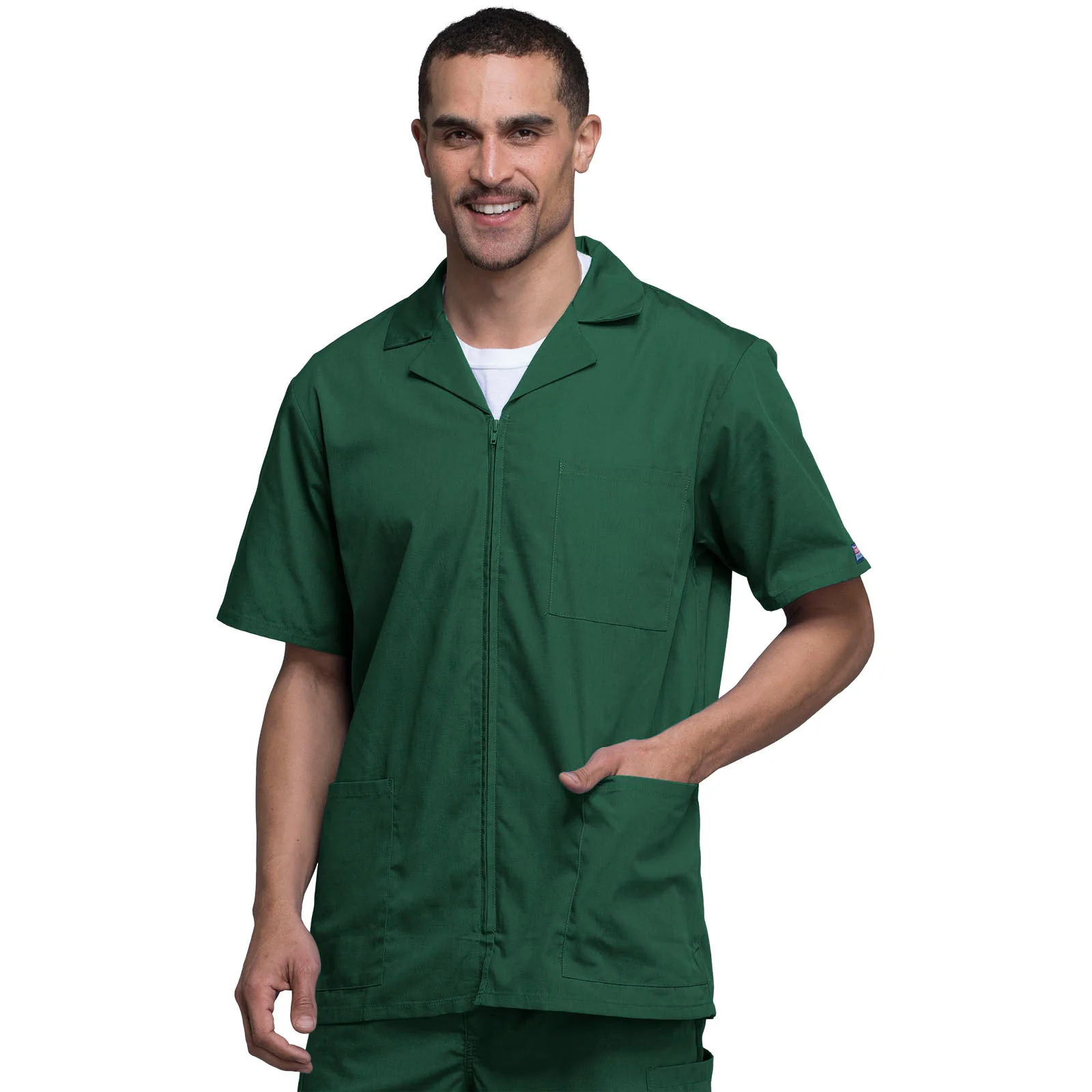 Cherokee WorkWear Men's Zip Front Scrub Jacket - Image 5