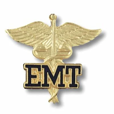 Emblem Pin-EMT on Caduceus