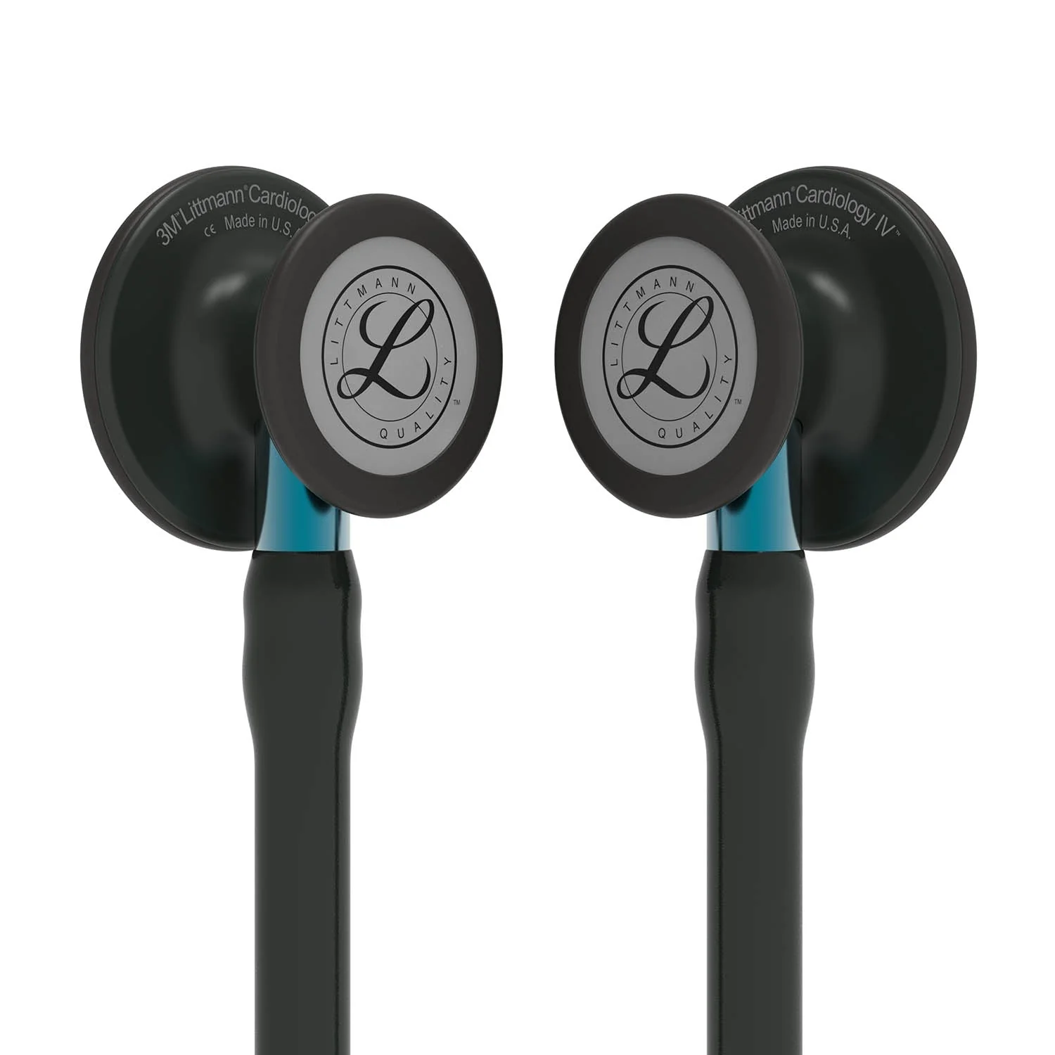 Littmann Cardiology IV Diagnostic Stethoscope: Black & Black - Blue Stem 6201 - Over Engraved - Image 4