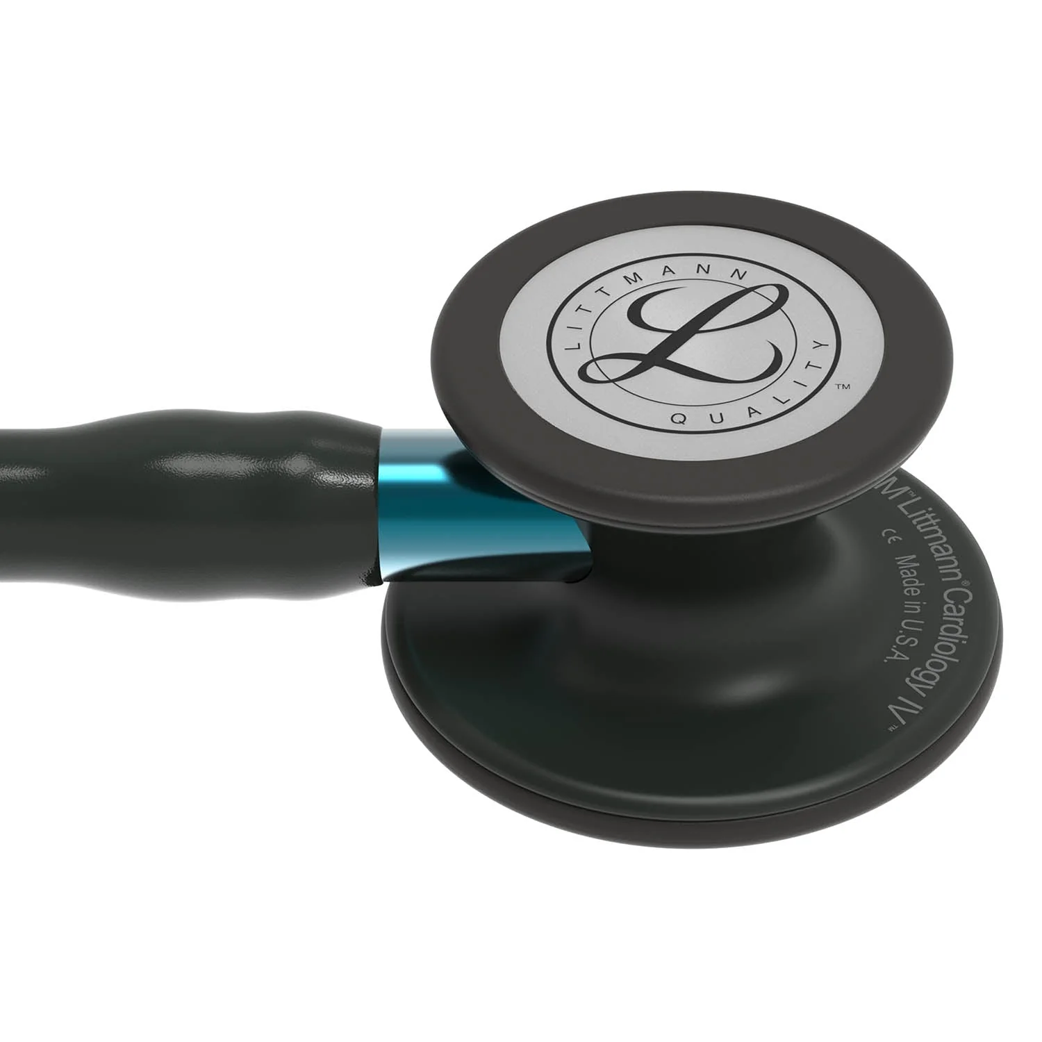 Littmann Cardiology IV Diagnostic Stethoscope: Black & Black - Blue Stem 6201 - Over Engraved - Image 5