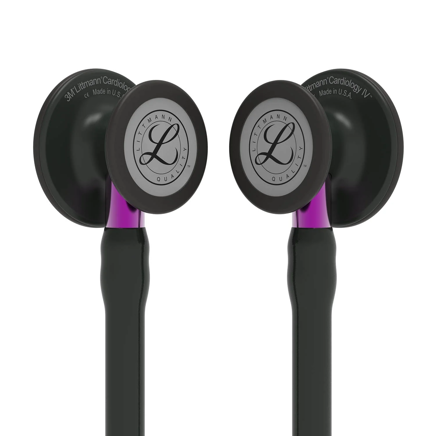 Littmann Cardiology IV Diagnostic Stethoscope: Black & Black - Violet Stem 6203 - Over Engraved - Image 5
