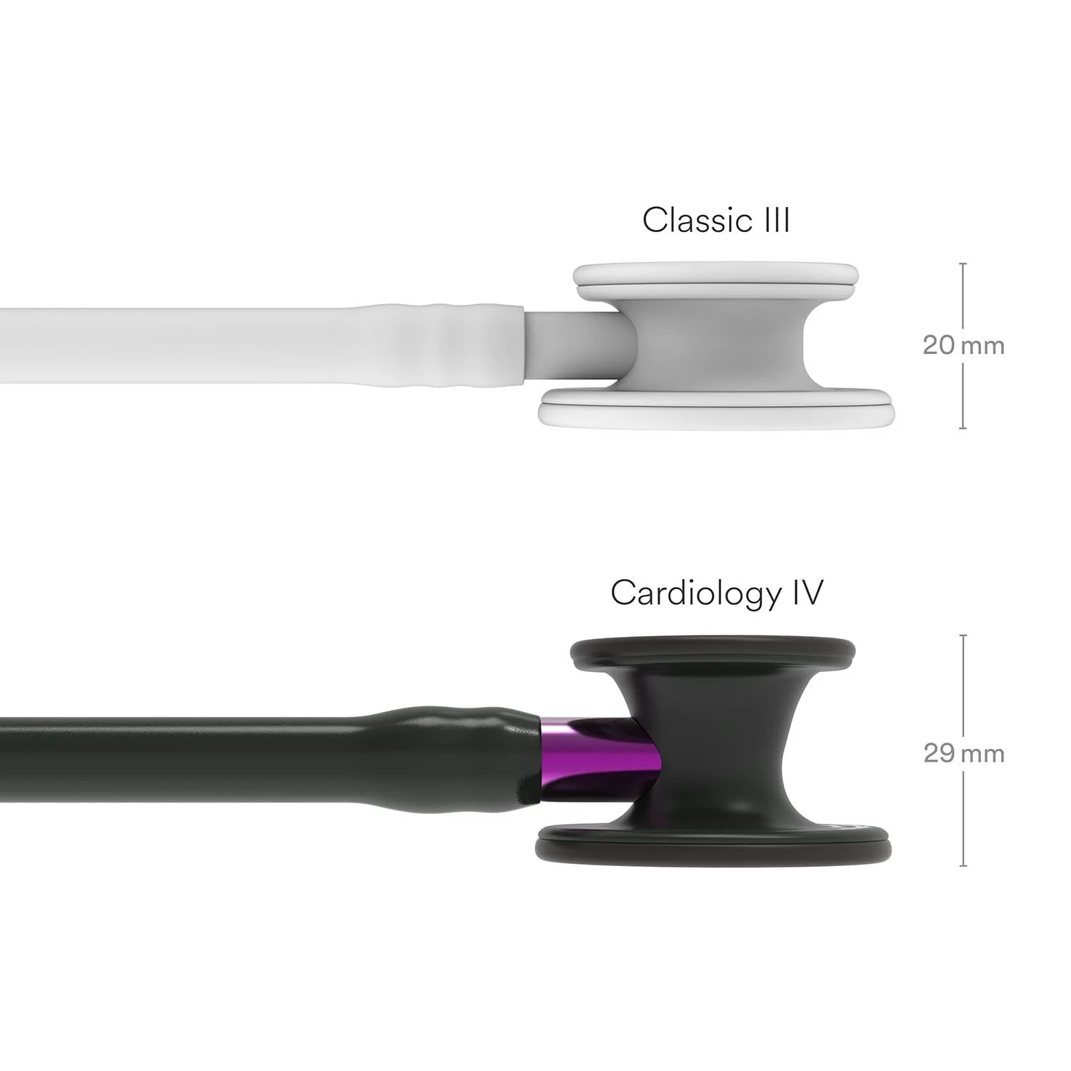 Littmann Cardiology IV Diagnostic Stethoscope: Black & Black - Violet Stem 6203 - Over Engraved - Image 8