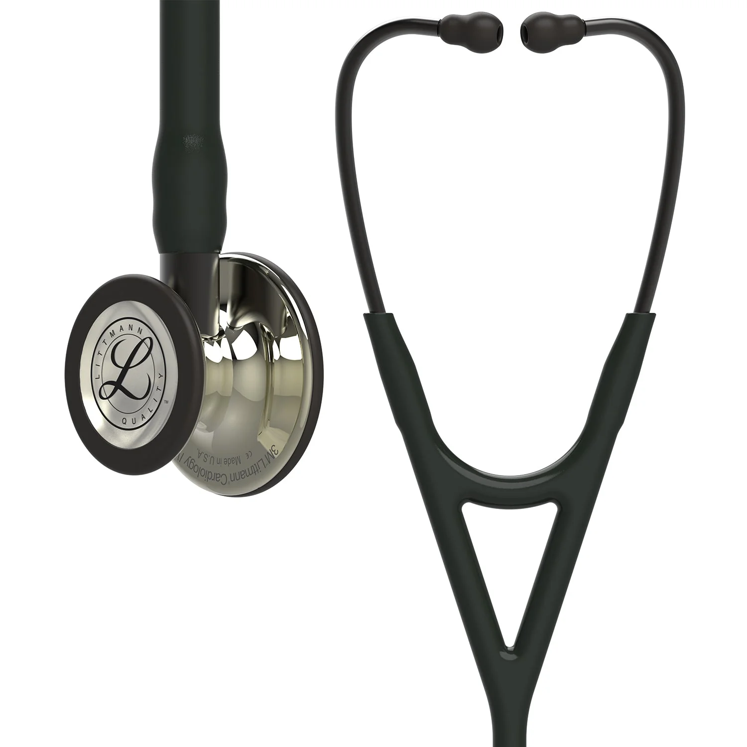 Littmann Cardiology IV Diagnostic Stethoscope: Black - Champagne Finish 6179 - Over Engraved