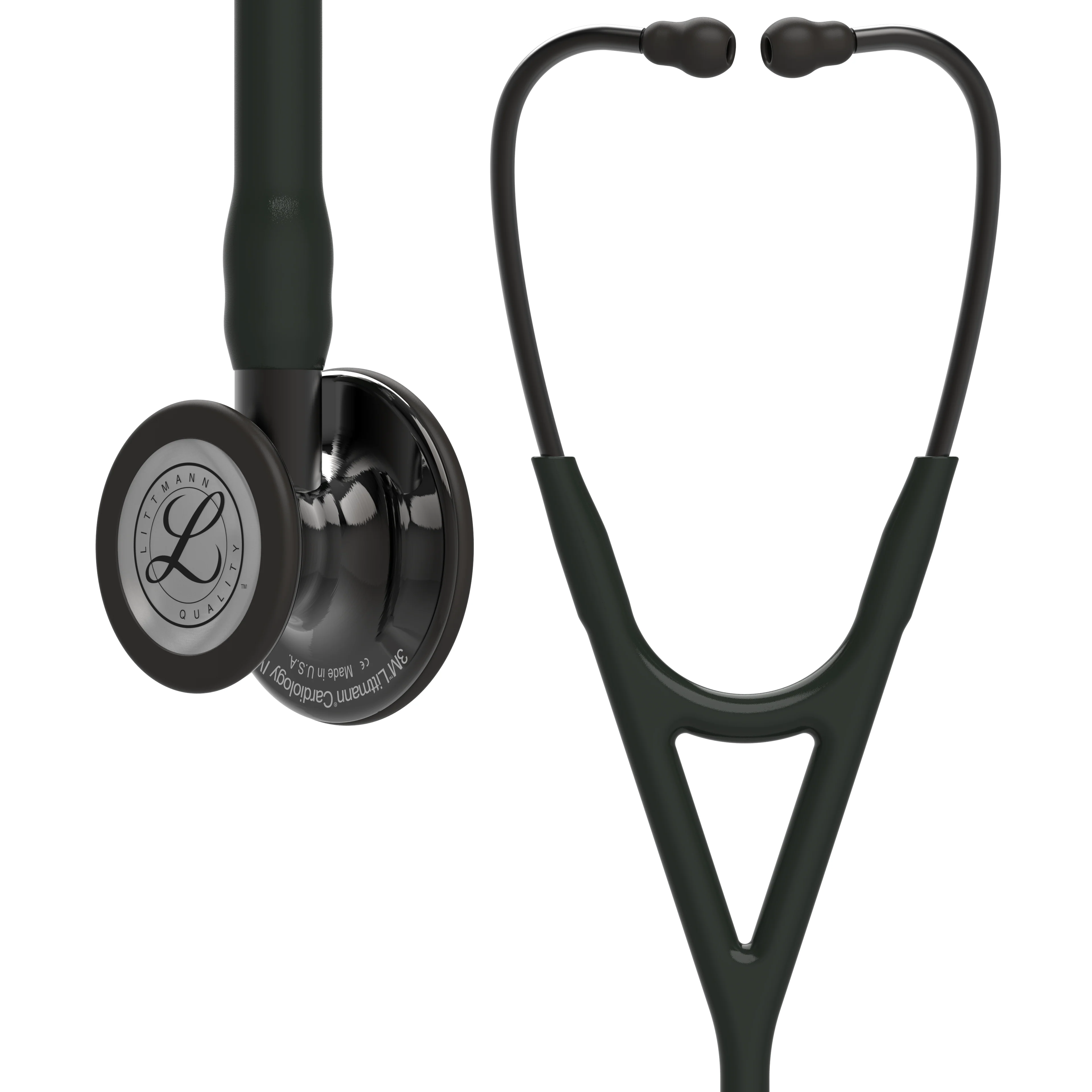 Littmann Cardiology IV Diagnostic Stethoscope: Black & Smoke 6162- Over Engraved