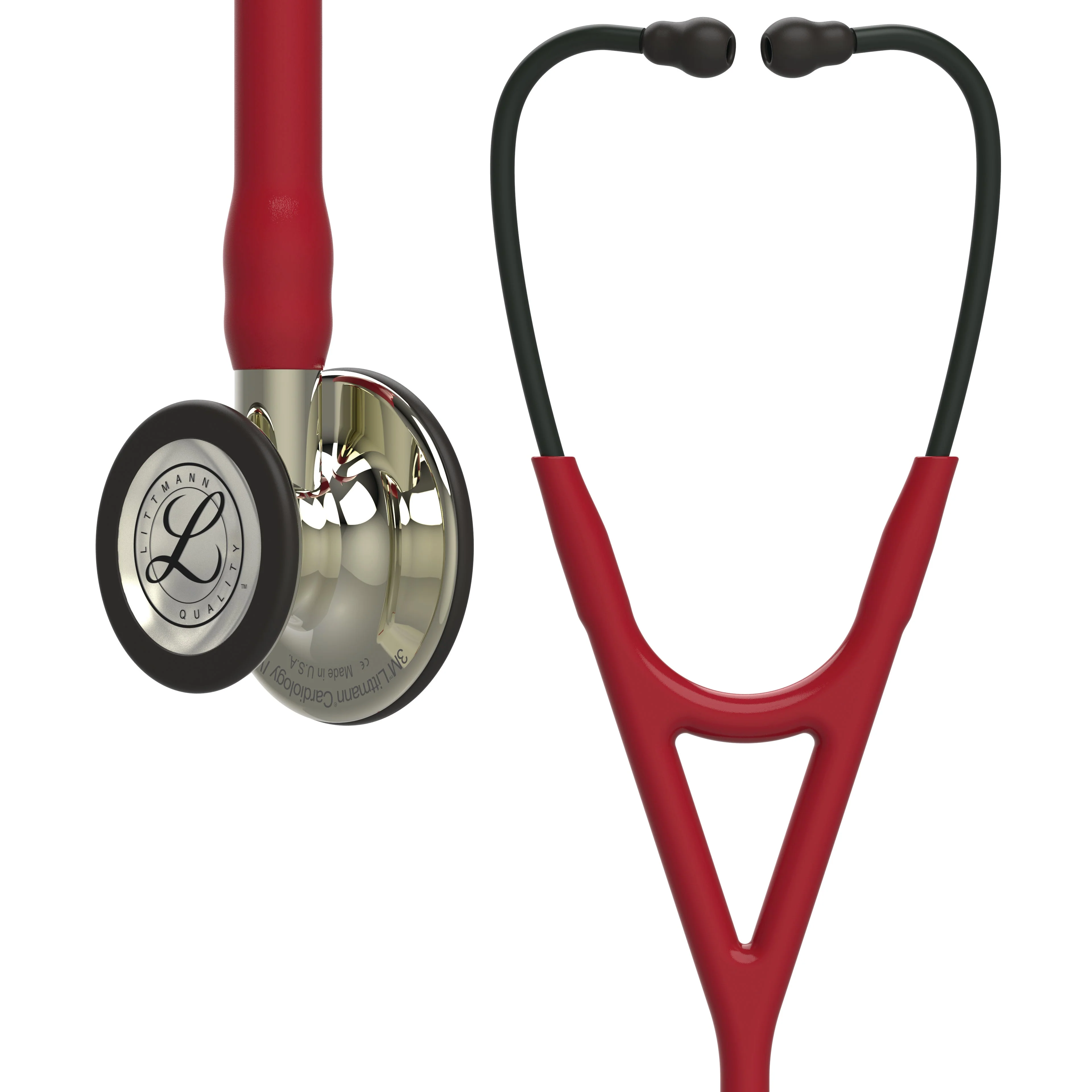 Littmann Cardiology IV Diagnostic Stethoscope: Champagne & Burgundy Tube 6176- Over Engraved