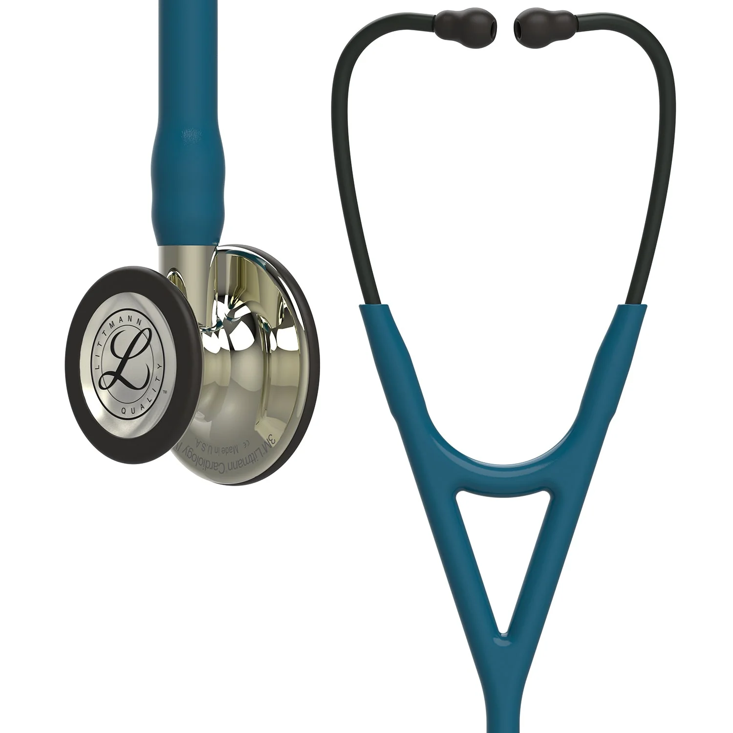 Littmann Cardiology IV Diagnostic Stethoscope: Champagne & Caribbean Blue 6190 - Over Engraved