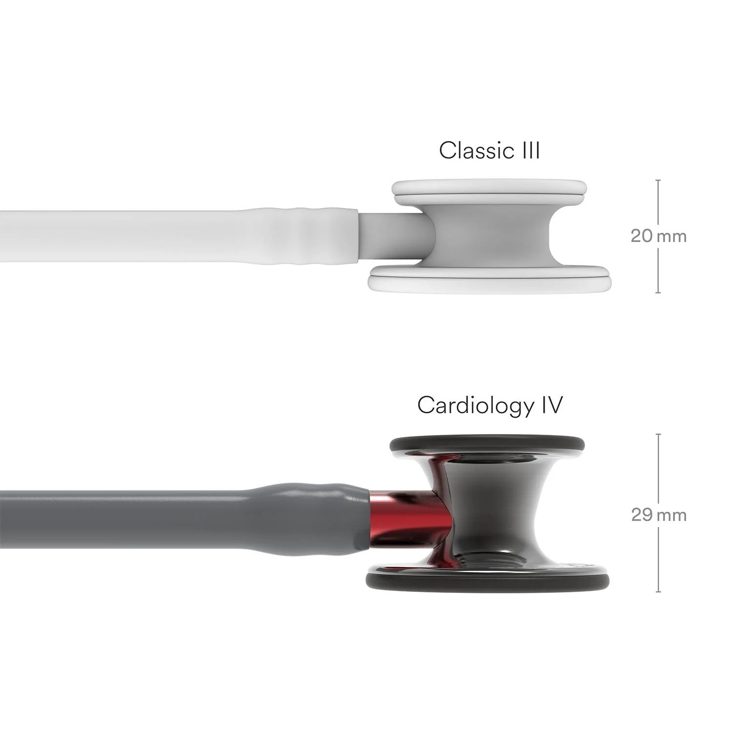 Littmann Cardiology IV Diagnostic Stethoscope: Grey & Smoke - Red Stem - Limited Edition 6183 - Over Engraved - Image 2