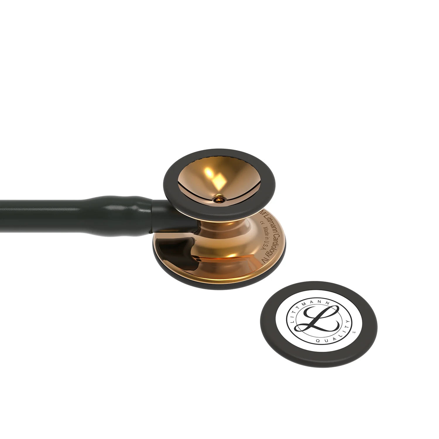 Littmann Cardiology IV Diagnostic Stethoscope: High Polished Copper & Black - Black Stem 6180 - Over Engraved - Image 3