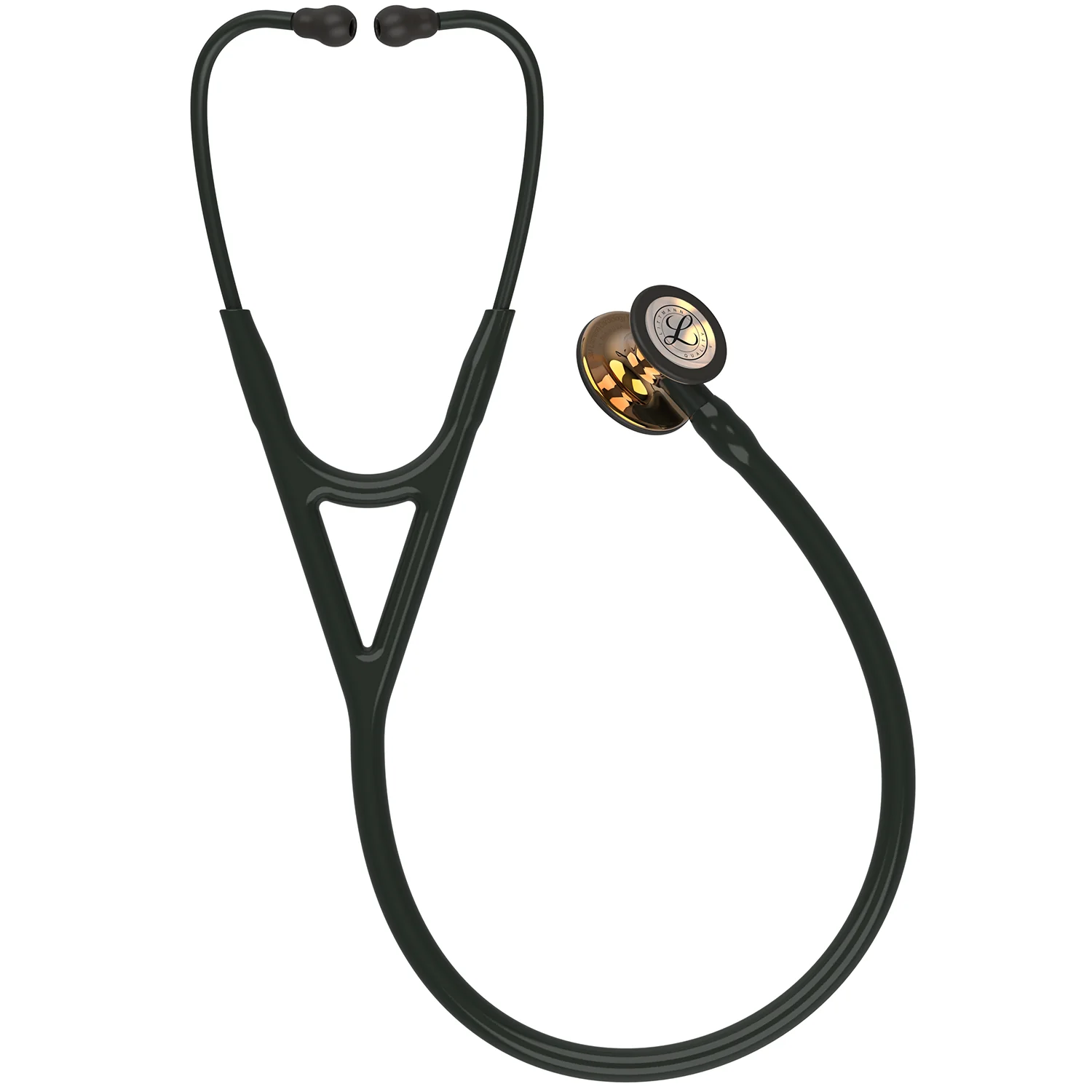 Littmann Cardiology IV Diagnostic Stethoscope: High Polished Copper & Black - Black Stem 6180 - Over Engraved - Image 6