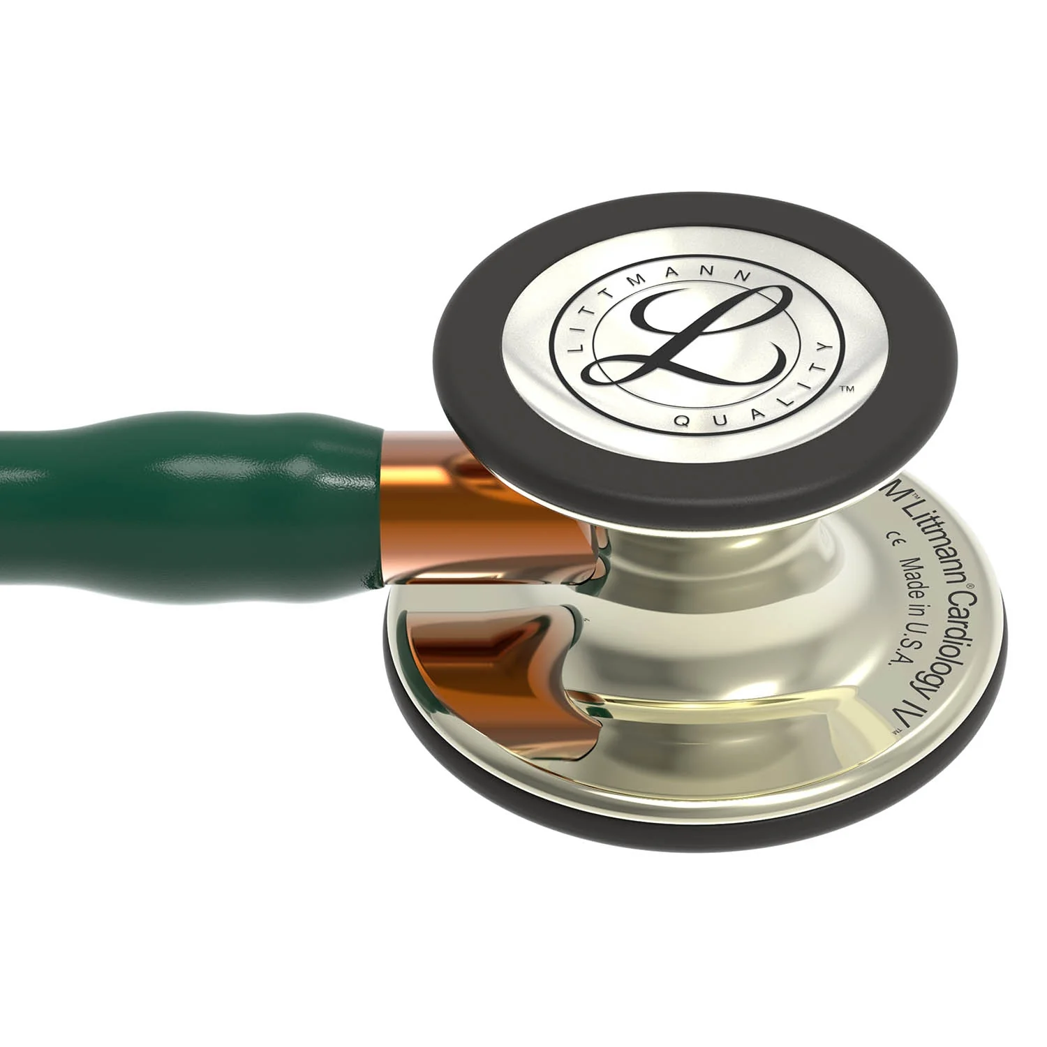 Littmann Cardiology IV Diagnostic Stethoscope: Polished Champagne & Hunter Green - Orange Stem 6206 - Image 5