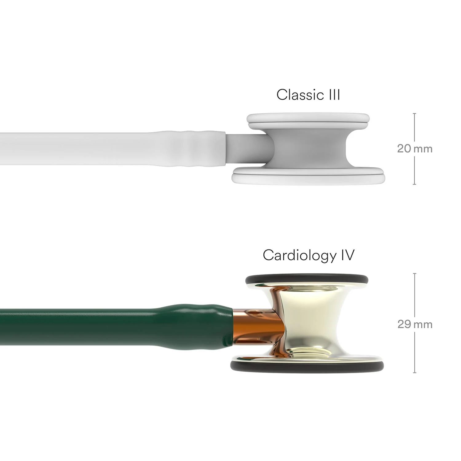 Littmann Cardiology IV Diagnostic Stethoscope: Polished Champagne & Hunter Green - Orange Stem 6206 - Image 7