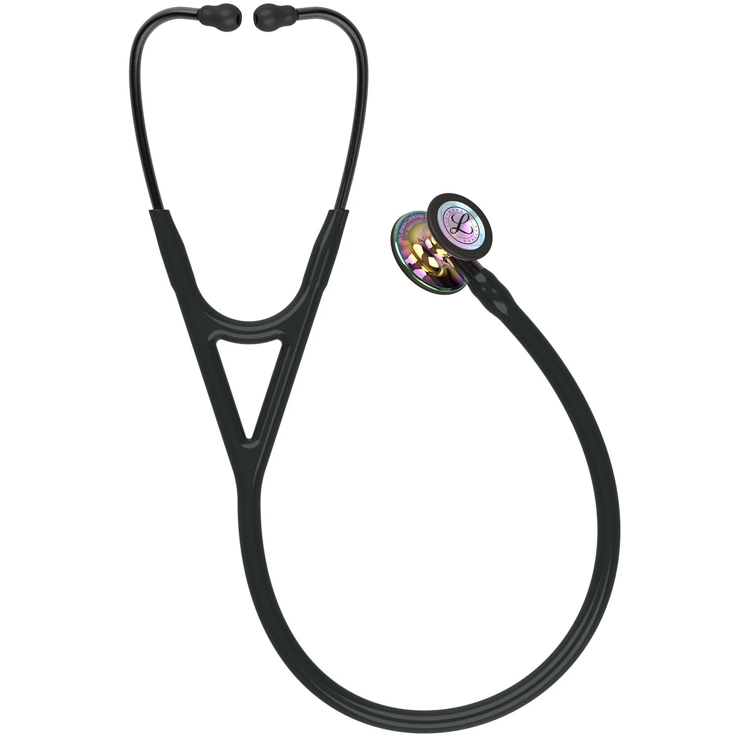 Littmann Cardiology IV Diagnostic Stethoscope: Polished Rainbow & Black - Smoke Stem 6240 - Over Engraved - Image 4