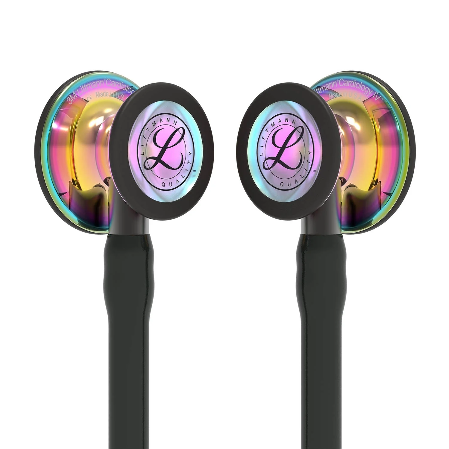 Littmann Cardiology IV Diagnostic Stethoscope: Polished Rainbow & Black - Smoke Stem 6240 - Over Engraved - Image 5
