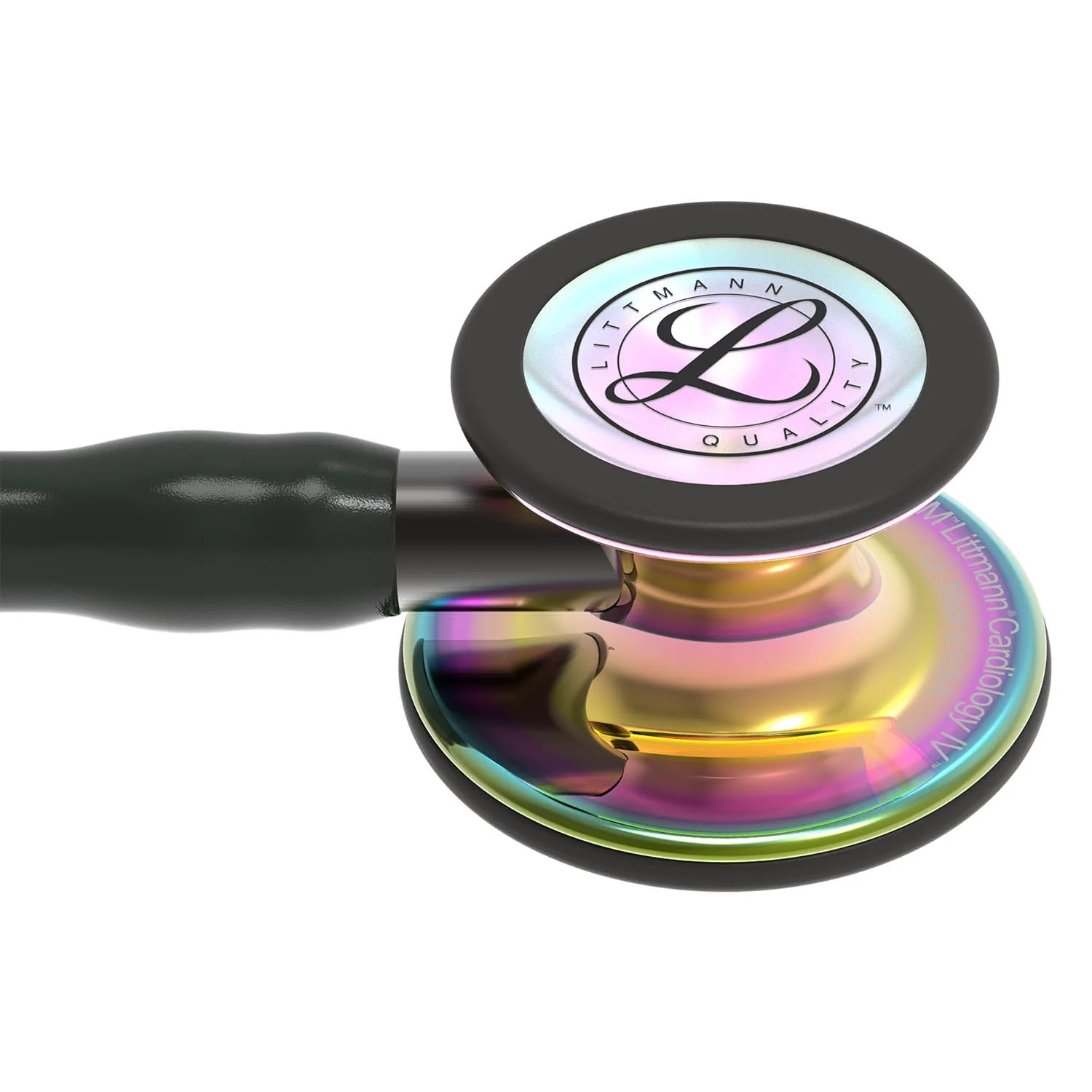 Littmann Cardiology IV Diagnostic Stethoscope: Polished Rainbow & Black - Smoke Stem 6240 - Over Engraved - Image 6