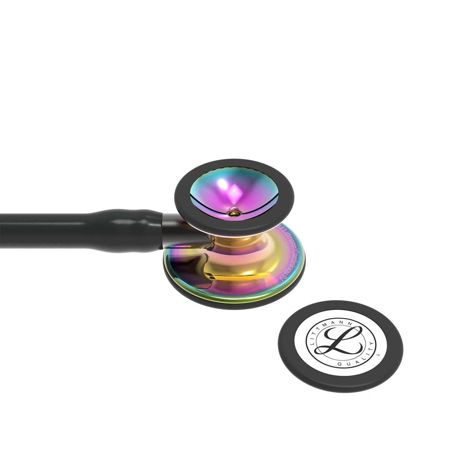 Littmann Cardiology IV Diagnostic Stethoscope: Polished Rainbow & Black - Smoke Stem 6240 - Over Engraved - Image 7