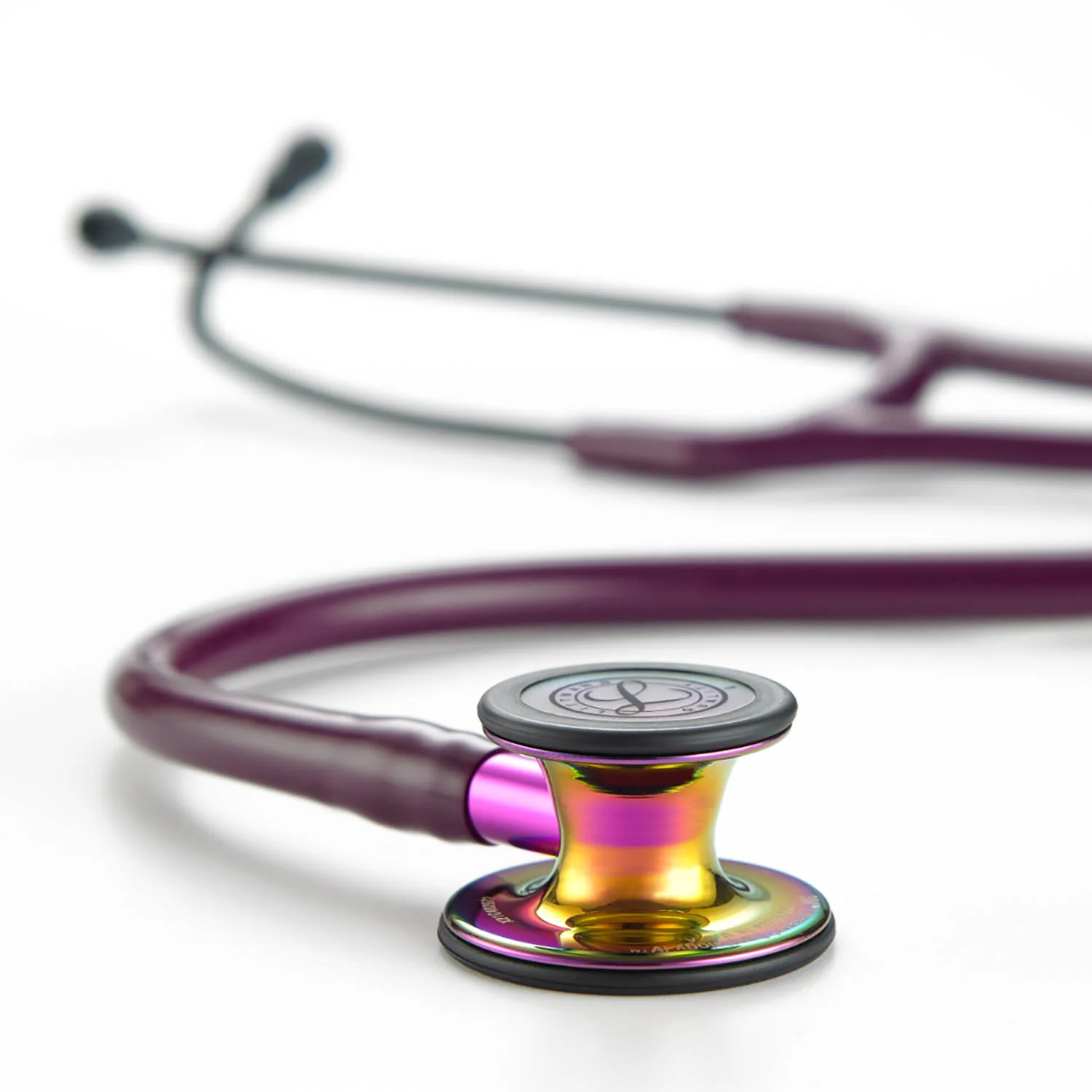 Littmann Cardiology IV Diagnostic Stethoscope: Polished Rainbow & Plum - Violet Stem 6239 - Image 2