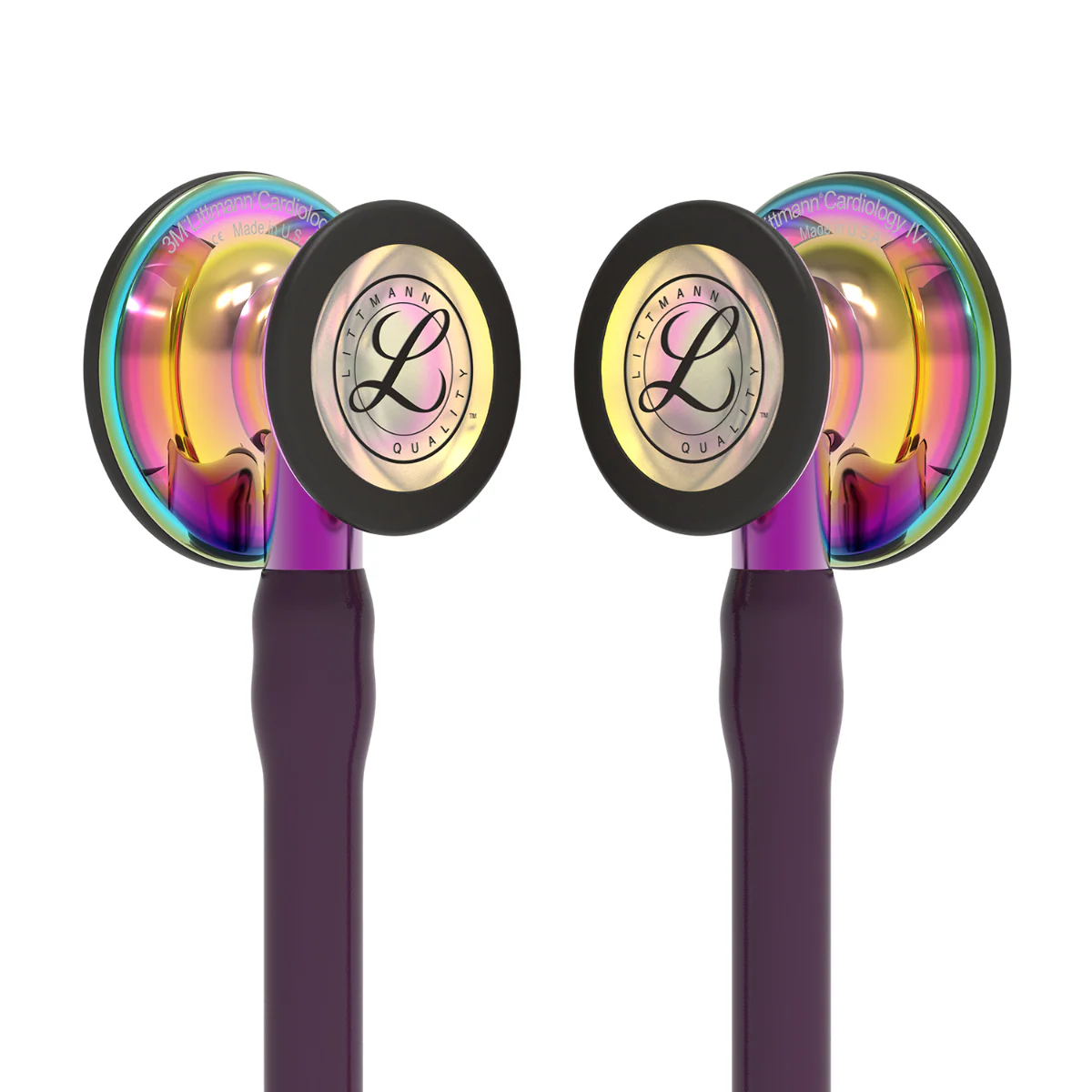 Littmann Cardiology IV Diagnostic Stethoscope: Polished Rainbow & Plum - Violet Stem 6239 - Image 3