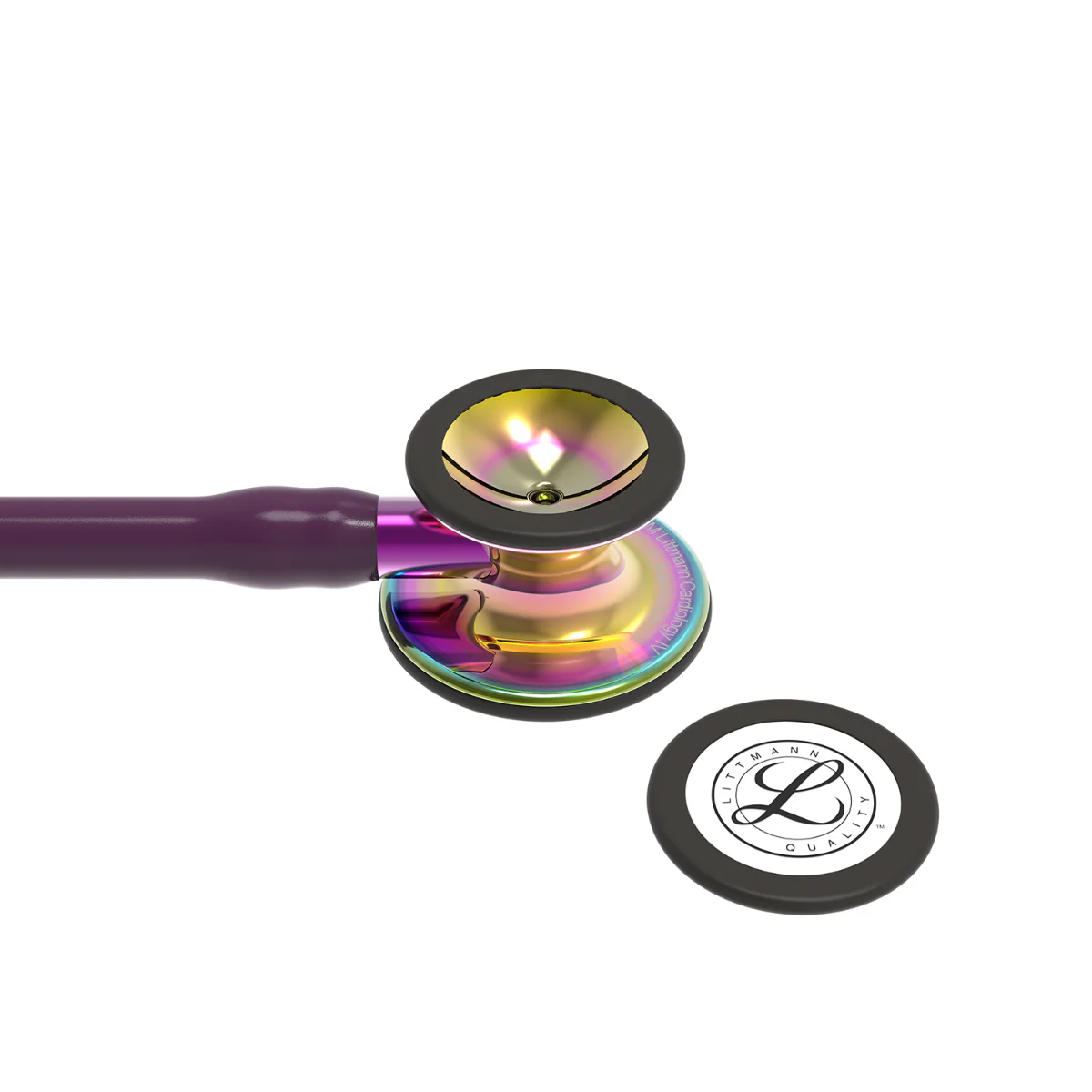 Littmann Cardiology IV Diagnostic Stethoscope: Polished Rainbow & Plum - Violet Stem 6239 - Image 4