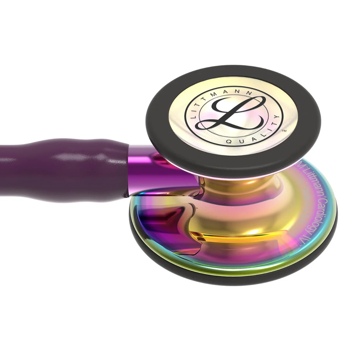 Littmann Cardiology IV Diagnostic Stethoscope: Polished Rainbow & Plum - Violet Stem 6239 - Image 5