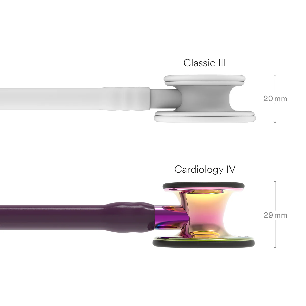 Littmann Cardiology IV Diagnostic Stethoscope: Polished Rainbow & Plum - Violet Stem 6239 - Image 6