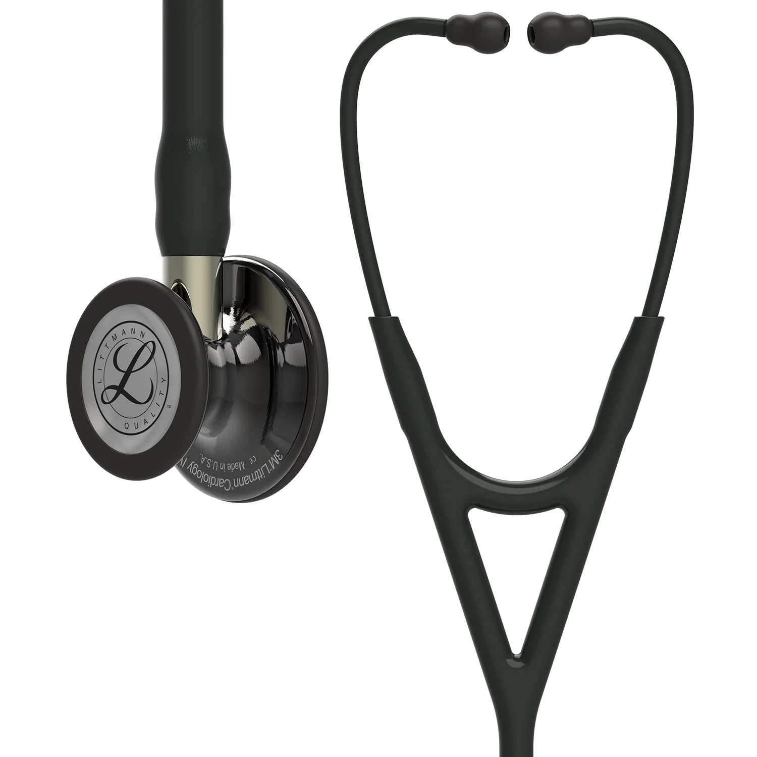 Littmann Cardiology IV Diagnostic Stethoscope: Polished Smoke & Black - Champagne Stem 6204- Over Engraved - Image 2
