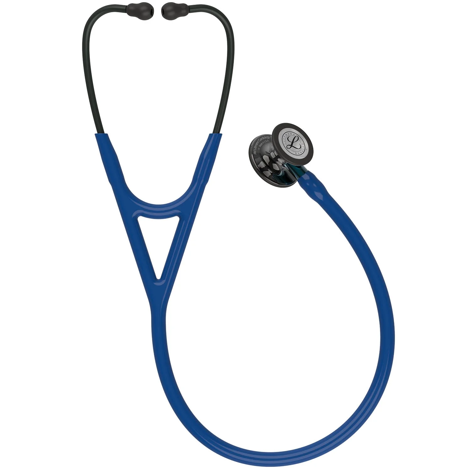 Littmann Cardiology IV Diagnostic Stethoscope: Polished Smoke & Navy - Blue Stem 6202 - Image 3