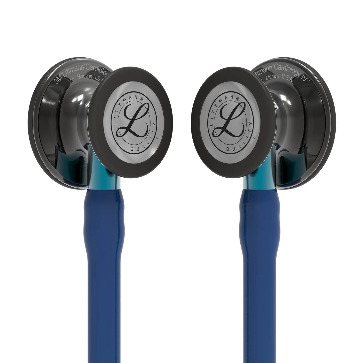 Littmann Cardiology IV Diagnostic Stethoscope: Polished Smoke & Navy - Blue Stem 6202 - Image 4