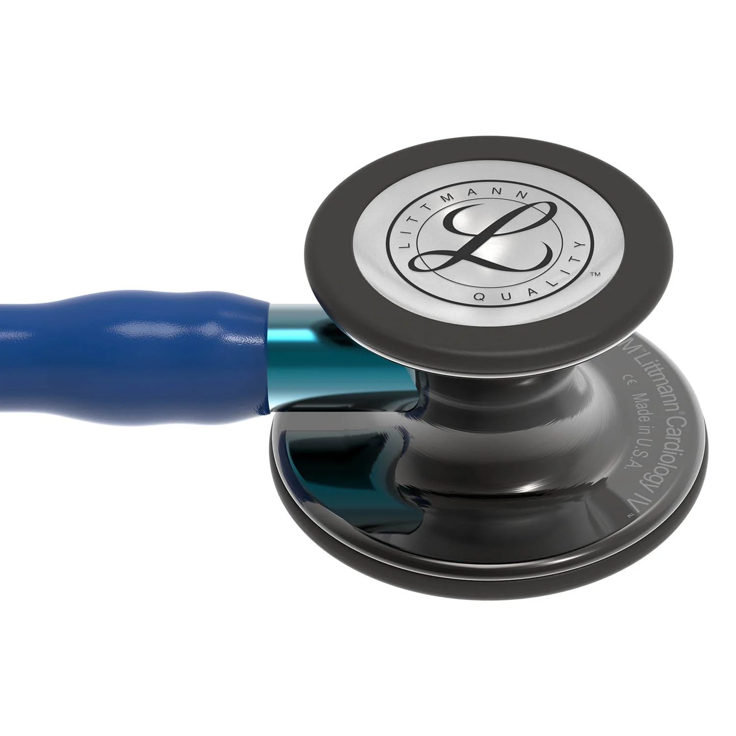 Littmann Cardiology IV Diagnostic Stethoscope: Polished Smoke & Navy - Blue Stem 6202 - Image 5