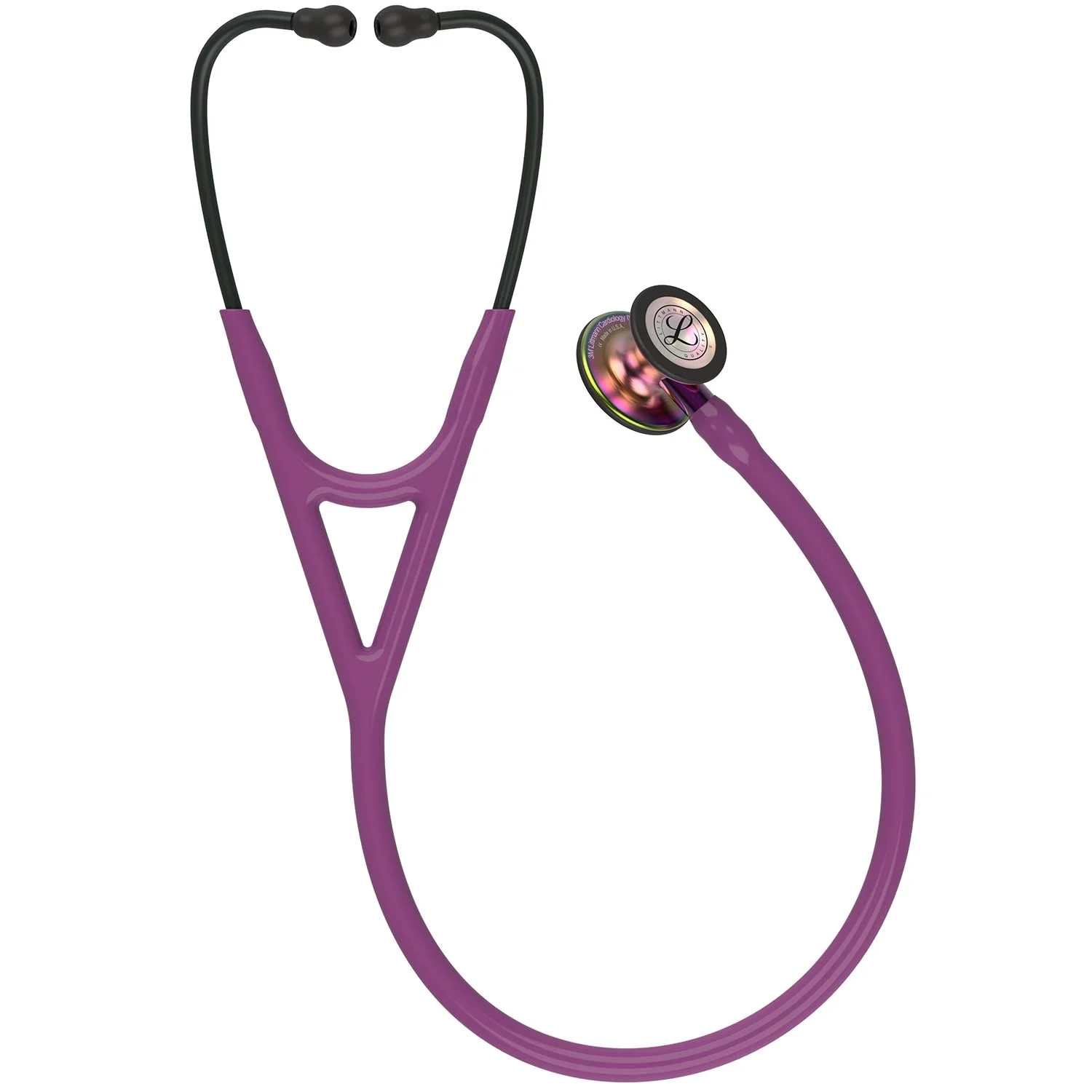 Littmann Cardiology IV Diagnostic Stethoscope: Rainbow & Plum - Violet Stem 6205- Over Engraved - Image 3