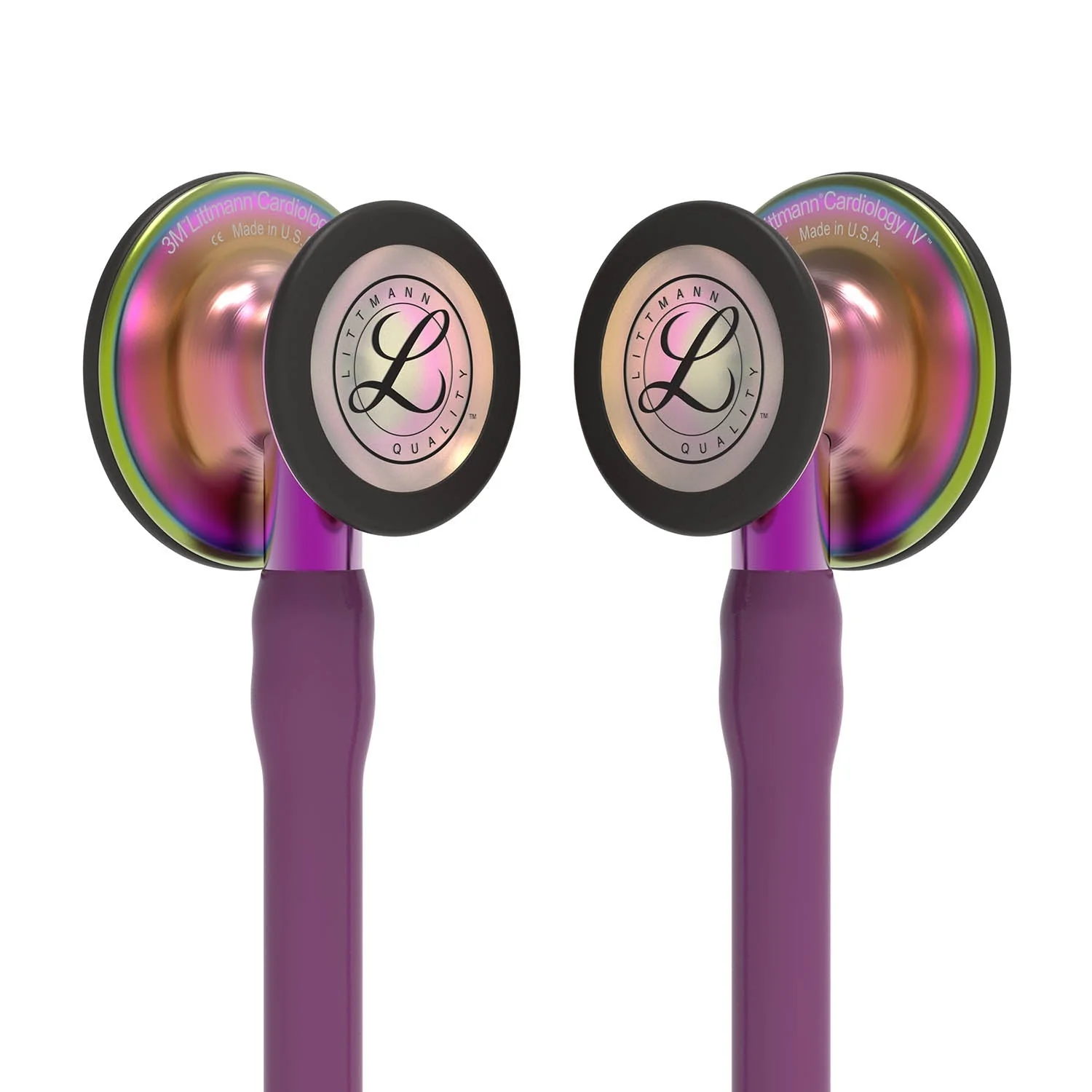Littmann Cardiology IV Diagnostic Stethoscope: Rainbow & Plum - Violet Stem 6205- Over Engraved - Image 4