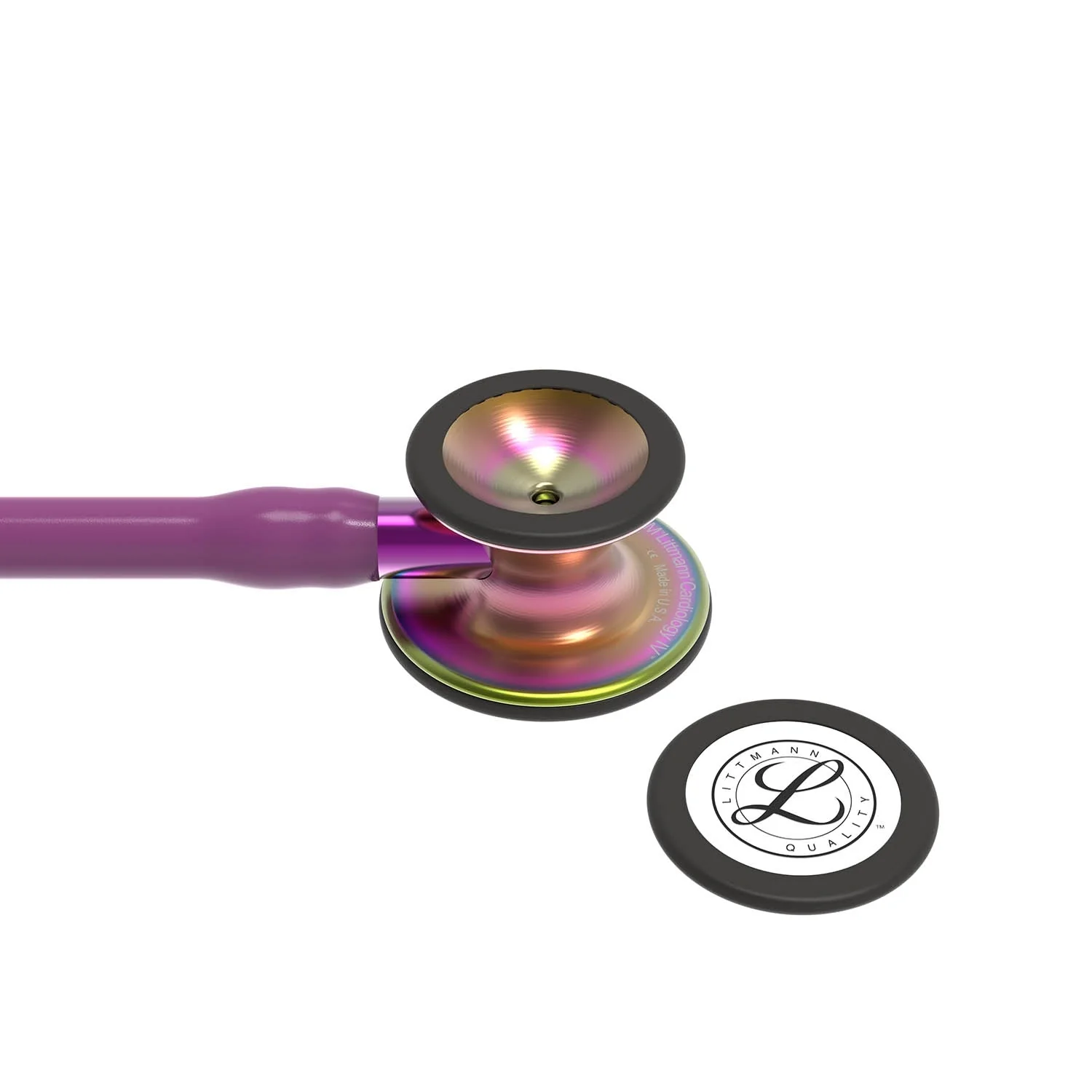 Littmann Cardiology IV Diagnostic Stethoscope: Rainbow & Plum - Violet Stem 6205- Over Engraved - Image 6