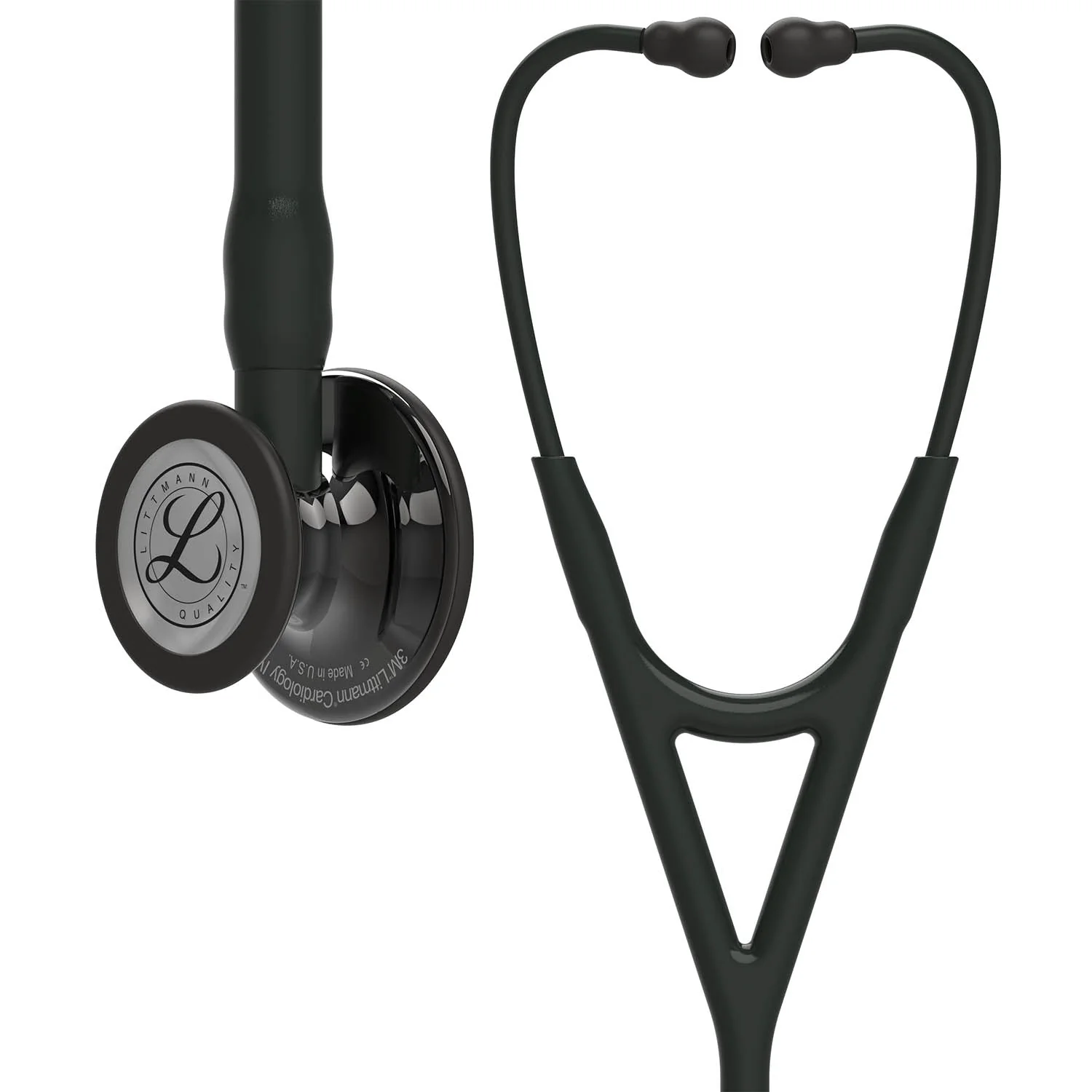 Littmann Cardiology IV Diagnostic Stethoscope: Smoke & Black - Black Stem 6232 - Over Engraved