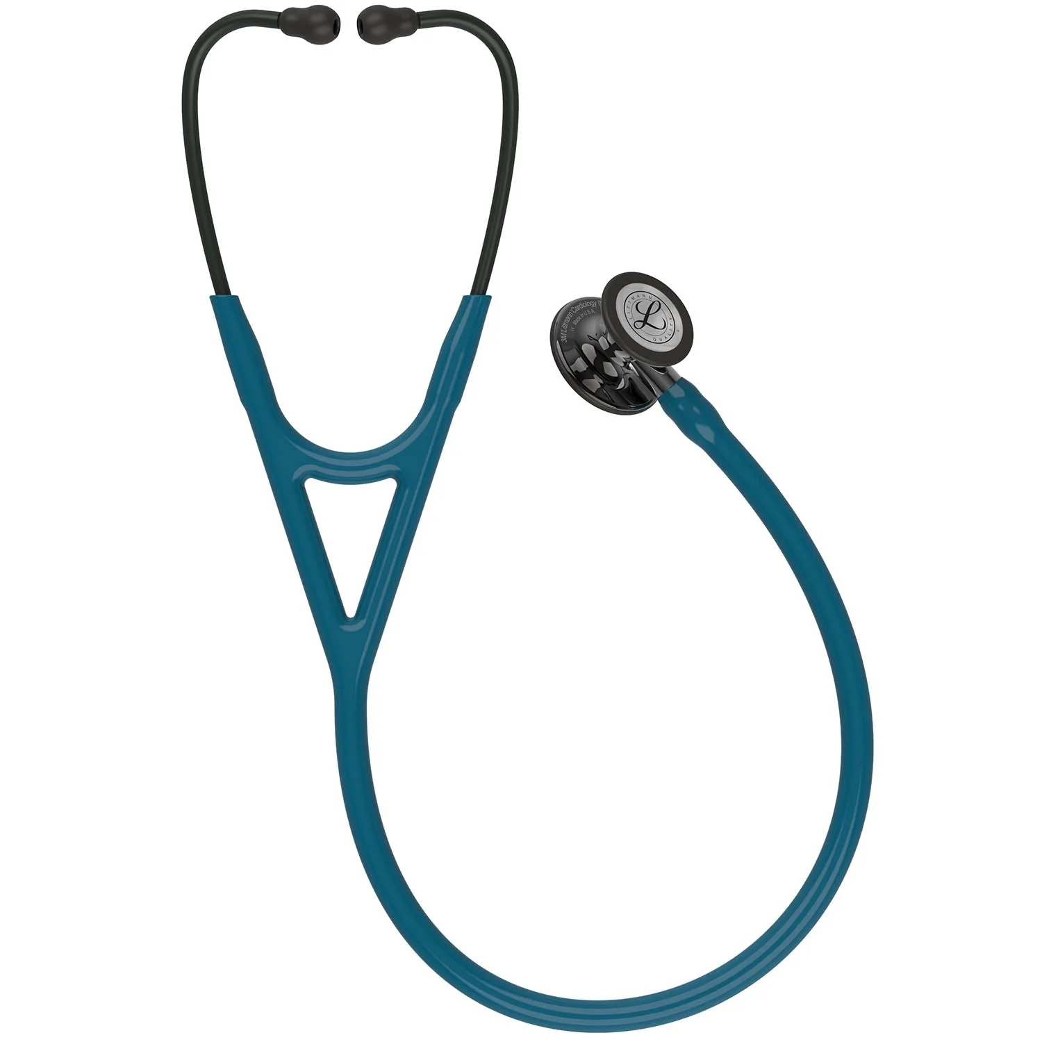 Littmann Cardiology IV Diagnostic Stethoscope: Smoke & Caribbean Blue - Mirror Stem 6234 - Over Engraved - Image 3
