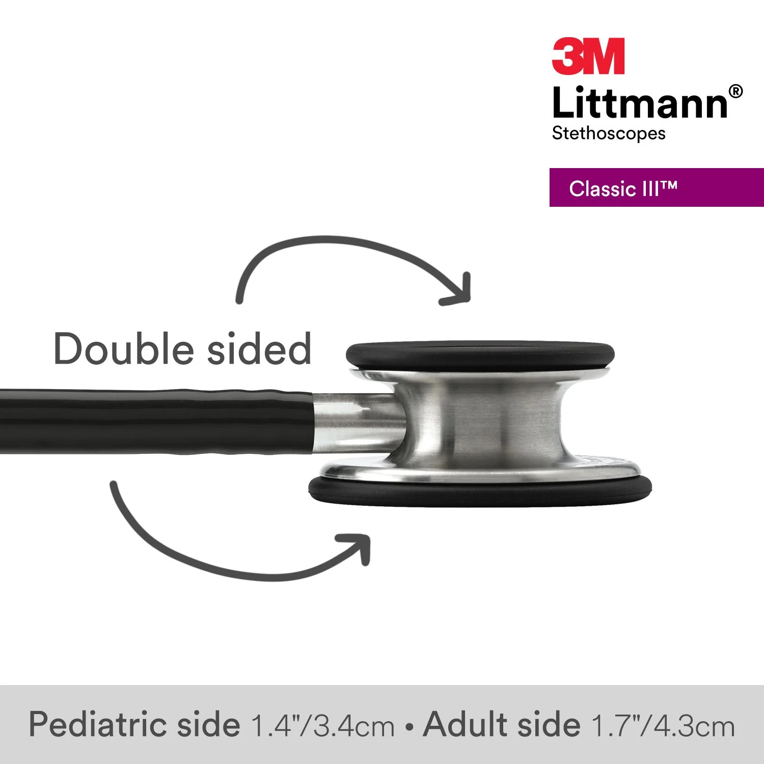 Littmann Classic III Monitoring Stethoscope: Black 5620 - Over Engraved - Image 7