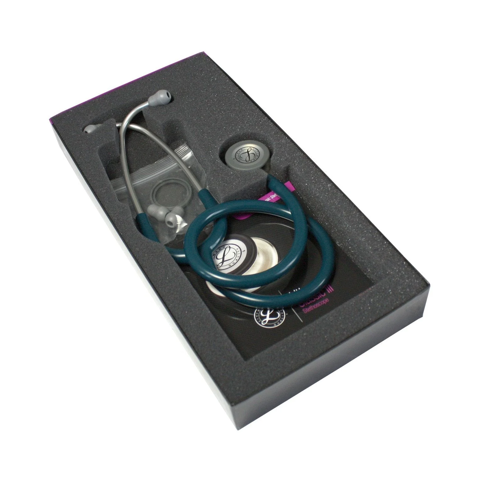 Littmann Classic III Monitoring Stethoscope: Caribbean Blue 5623 - Over Engraved - Image 14