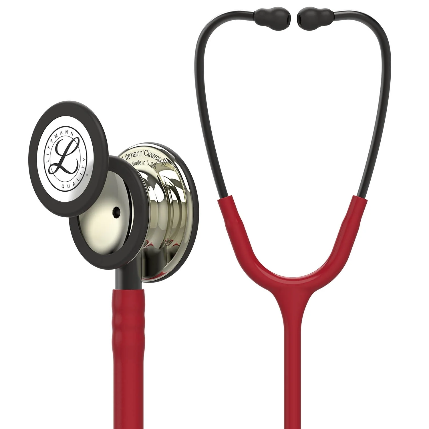 Littmann Classic III Monitoring Stethoscope: Champagne & Burgundy 5864 - Over Engraved