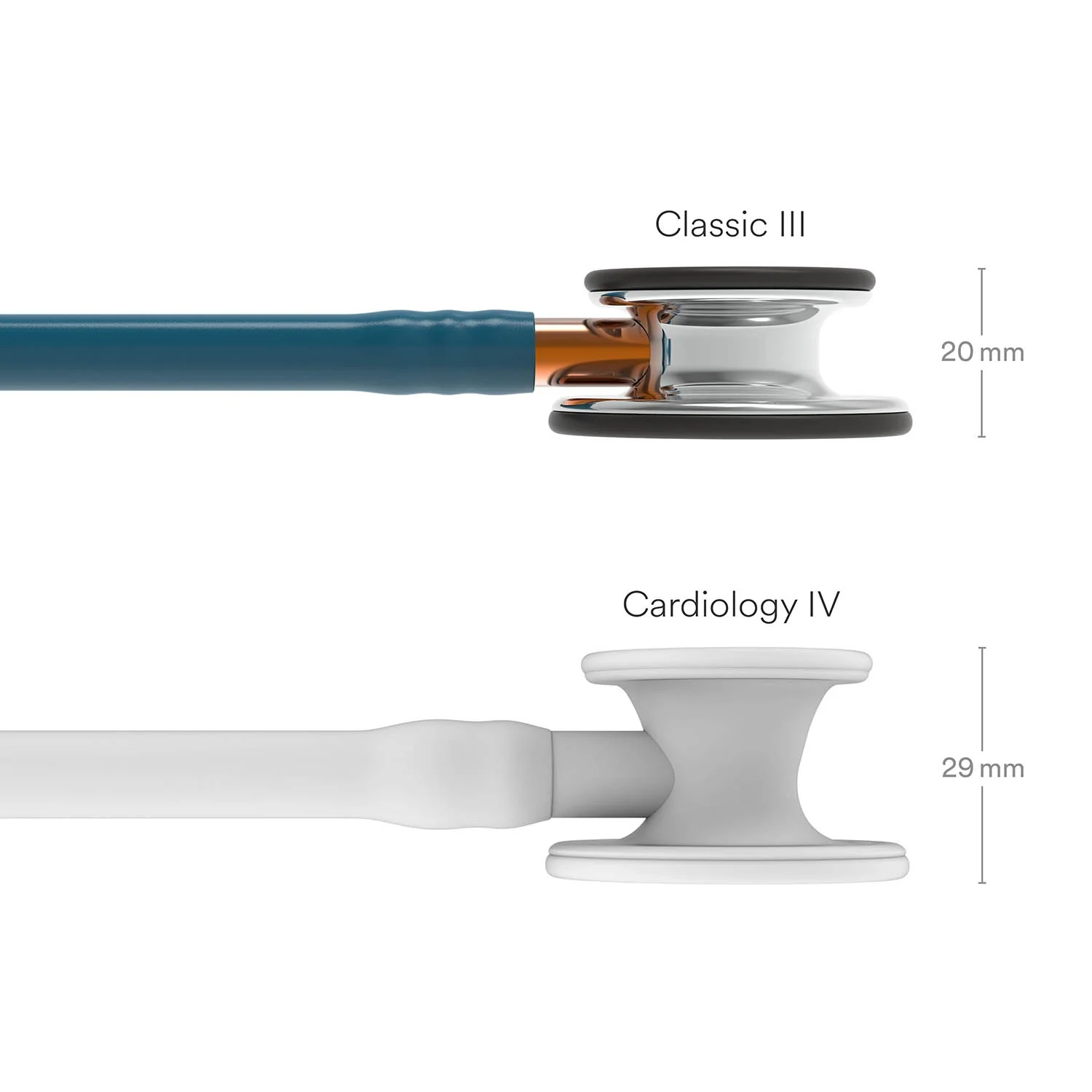 Littmann Classic III Monitoring Stethoscope: Mirror & Caribbean Blue - Orange Stem 5874 - Image 2