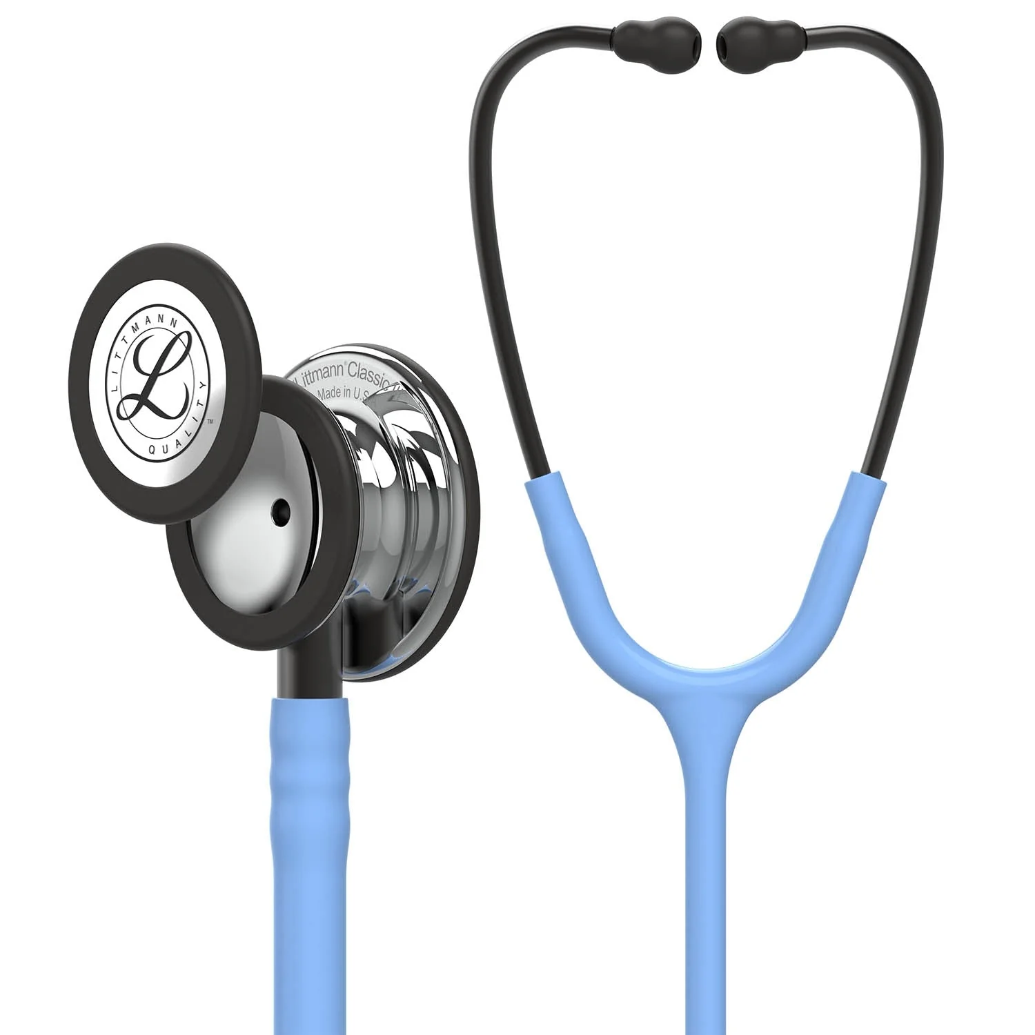 Littmann Classic III Monitoring Stethoscope: Mirror & Ceil Blue - Smoke Stem 5959 - Over Engraved