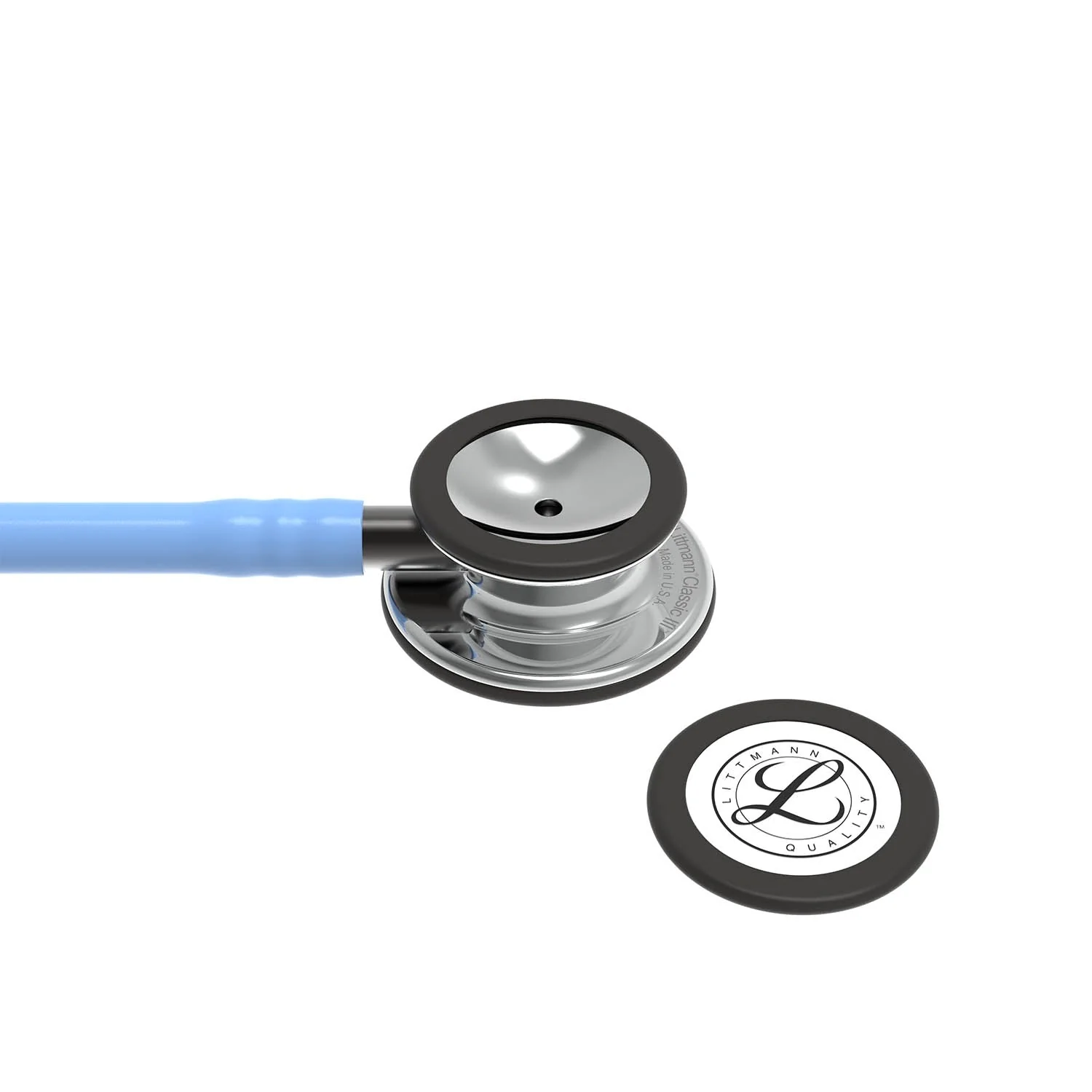 Littmann Classic III Monitoring Stethoscope: Mirror & Ceil Blue - Smoke Stem 5959 - Over Engraved - Image 8