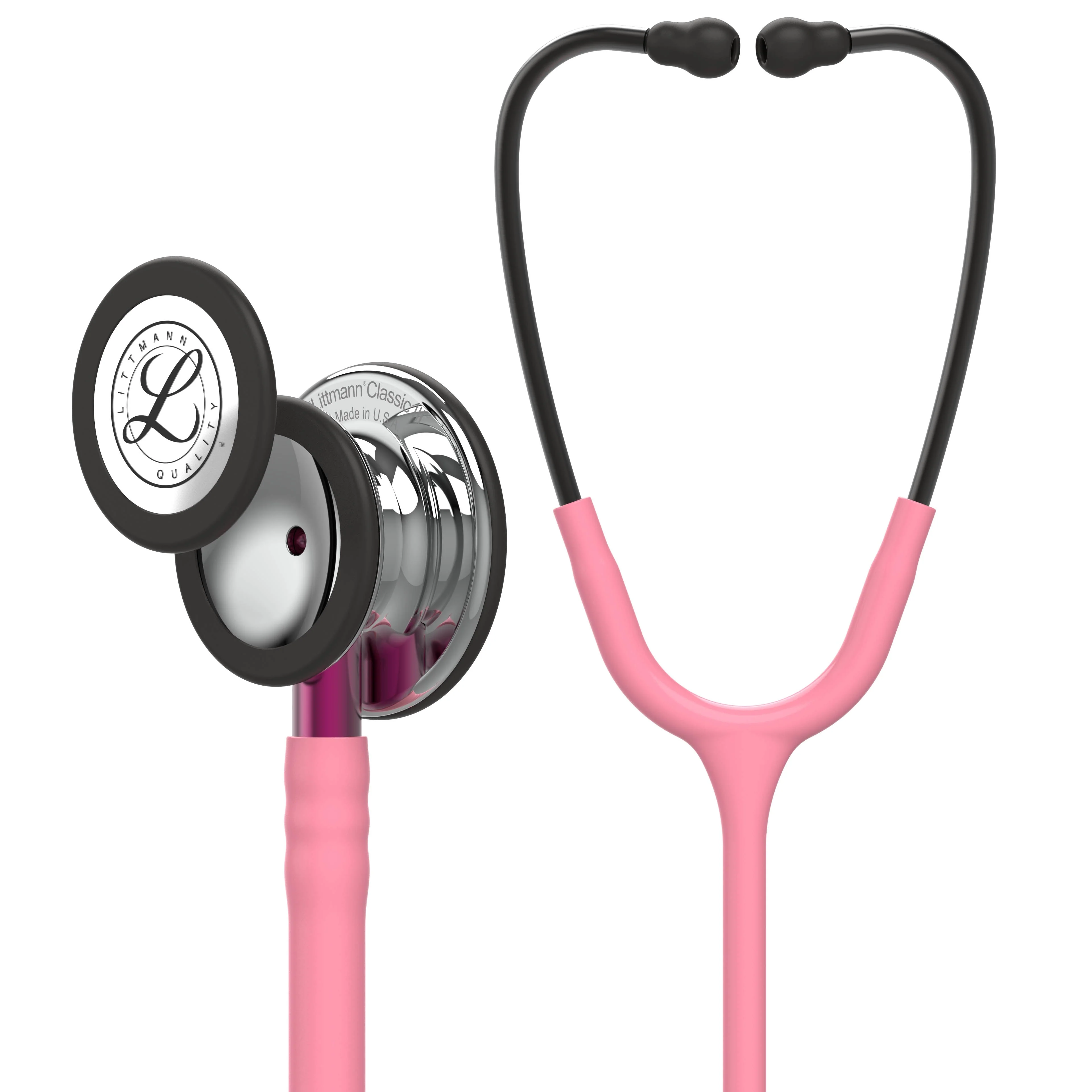 Littmann Classic III Monitoring Stethoscope: Mirror & Pearl Pink - Pink Stem 5962/B Over Engraved - Image 7