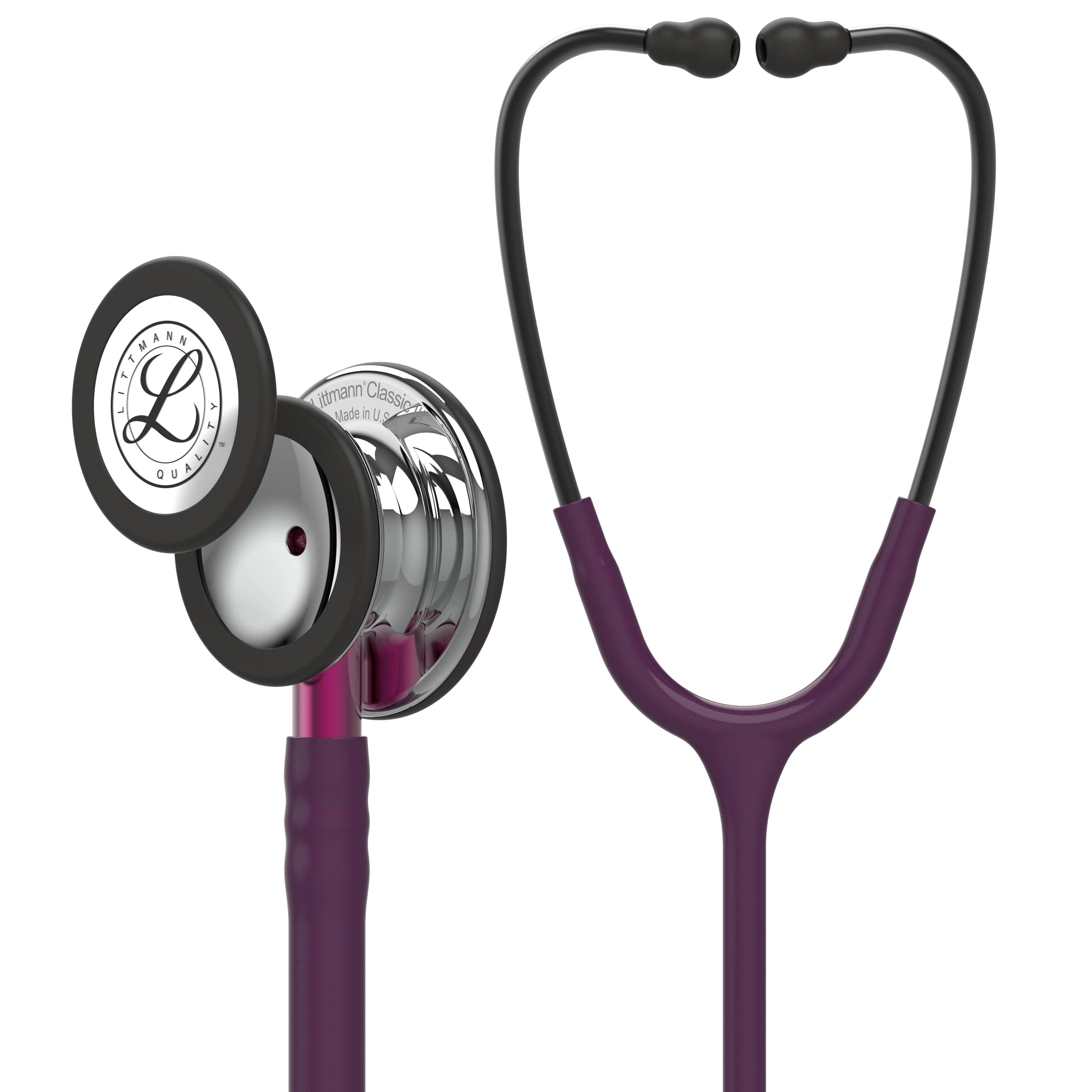 Littmann Classic III Monitoring Stethoscope: Mirror & Plum - Pink Stem 5960- Over Engraved