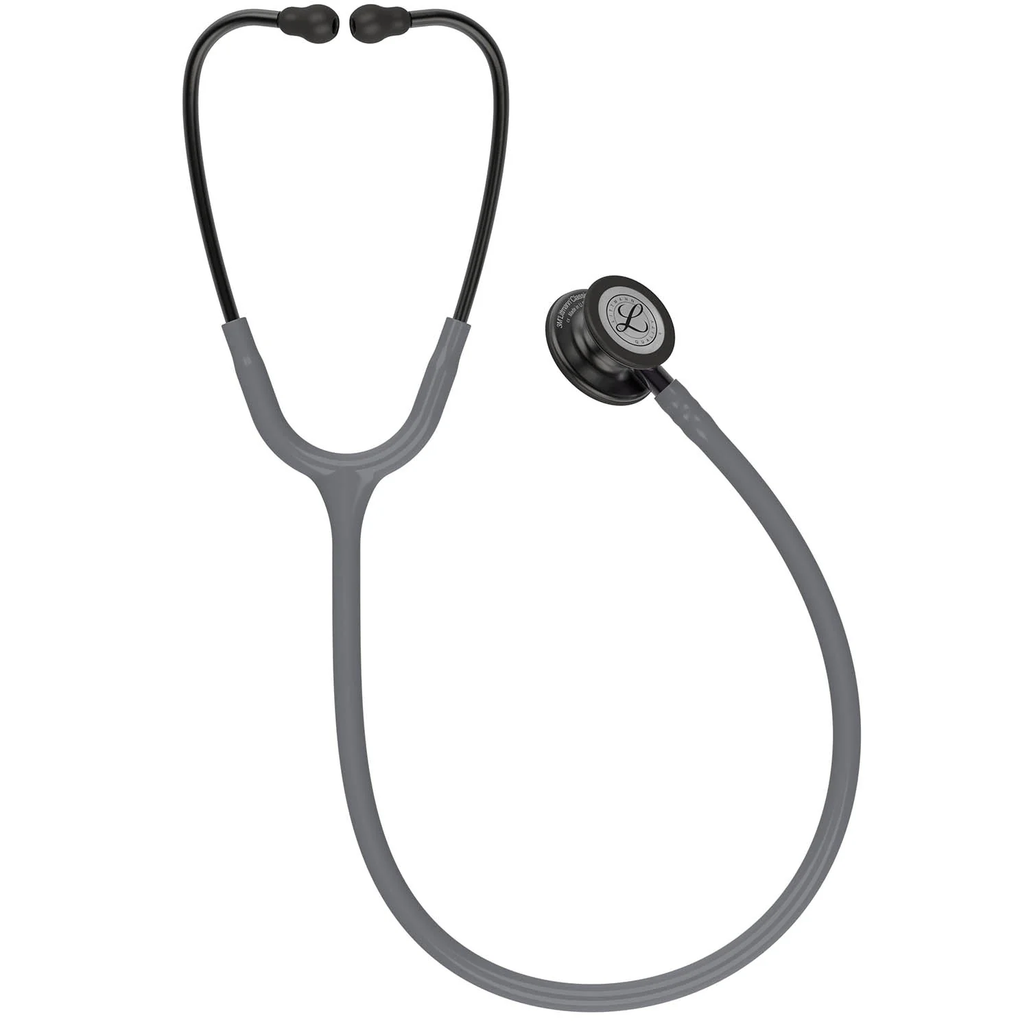 Littmann Classic III Monitoring Stethoscope: Smoke & Gray - Violet Stem 5873 - Over Engraved - Image 5