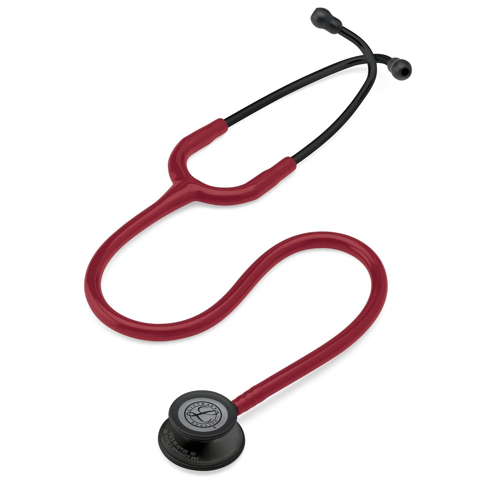 Littmann Classic III Monitoring Stethoscope: Black and Burgundy 5868 - Image 2