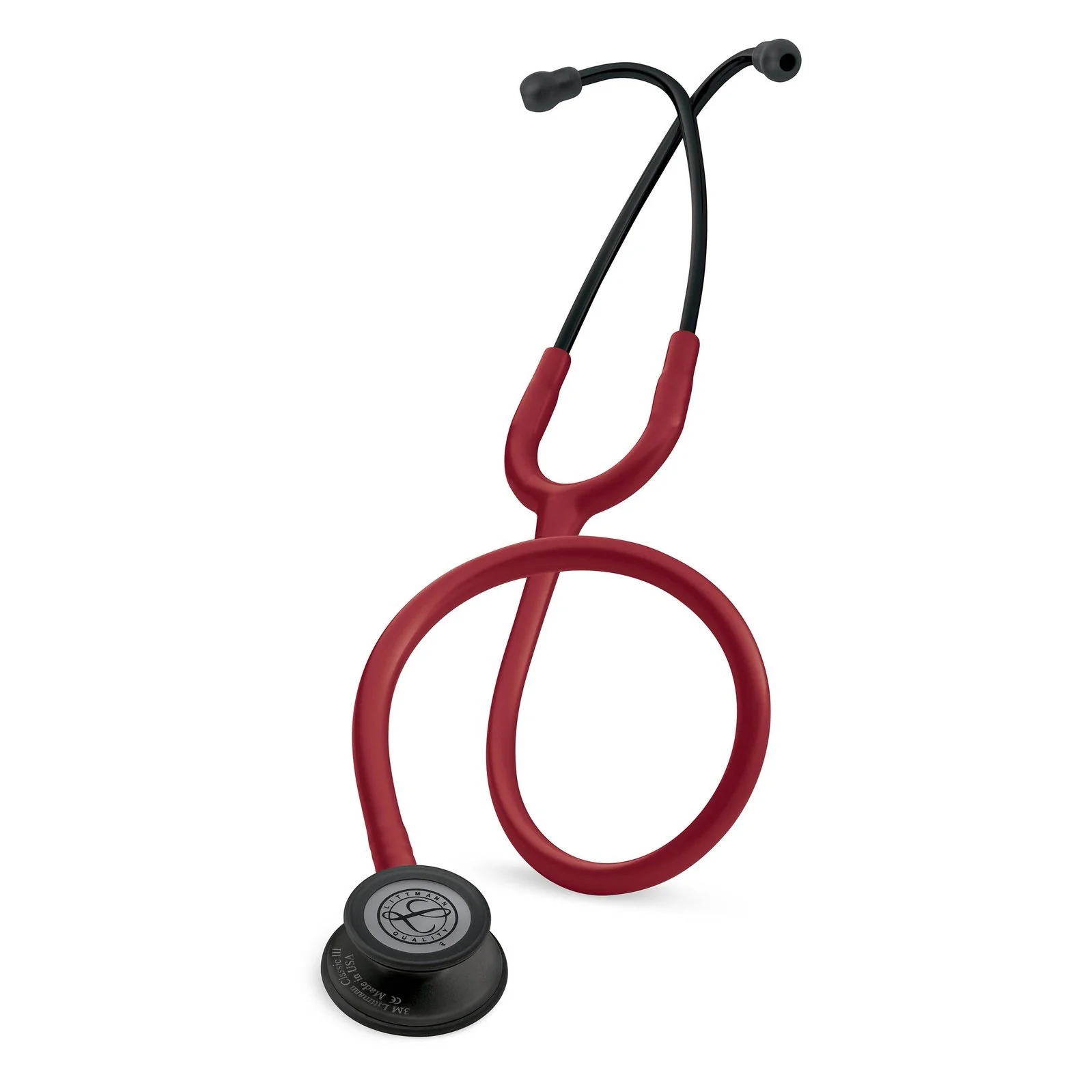 Littmann Classic III Monitoring Stethoscope: Black and Burgundy 5868 - Image 3