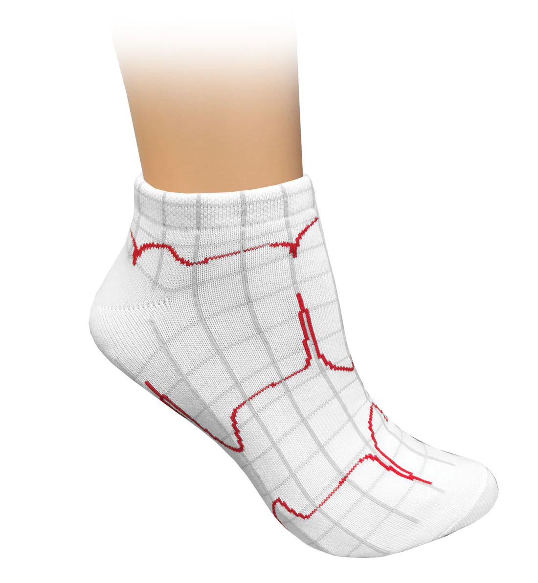 Nurses Fashion Socks - Heartbeat EKG on White
