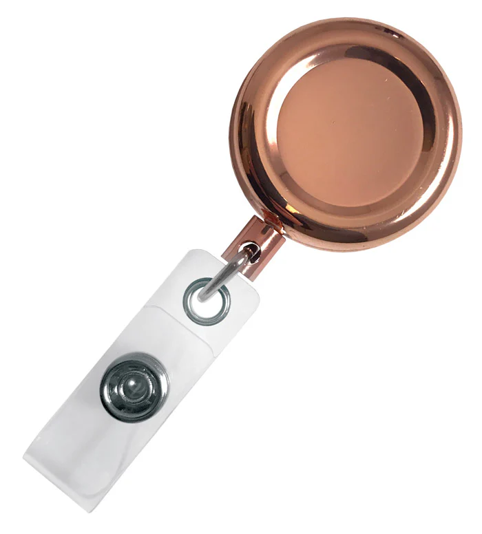 Premium All Metal Retracteze ID Holder - Rose Gold
