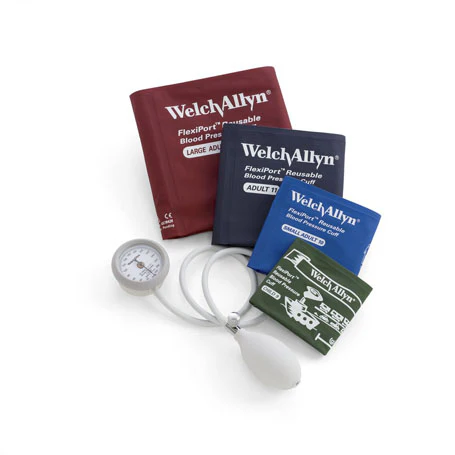 Welch Allyn DuraShock DS44 Integrated Aneroid Sphygmomanometer with 4 Cuff Kit (Size 09 to Size 12)