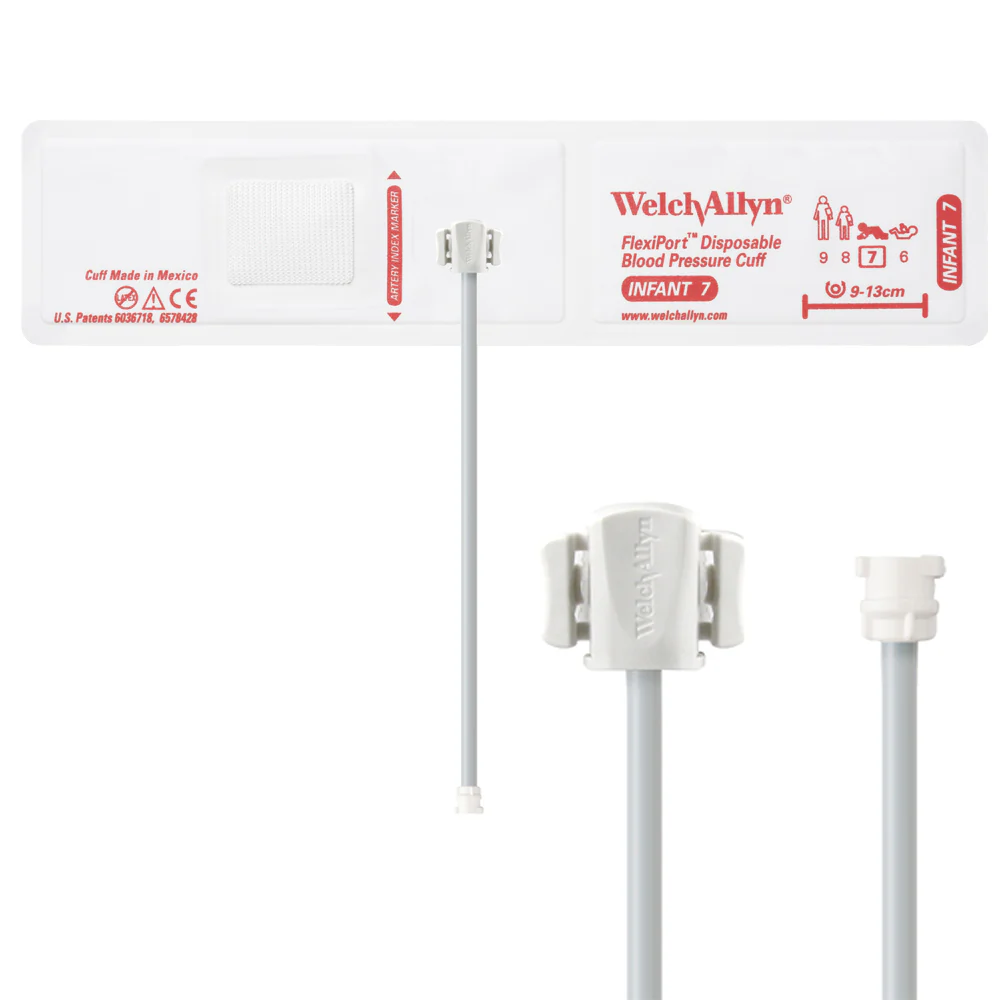 Welch Allyn FlexiPort Blood Pressure Cuff; Size-07 Infant, Soft Disposable, 1-Tube - Pack of 20